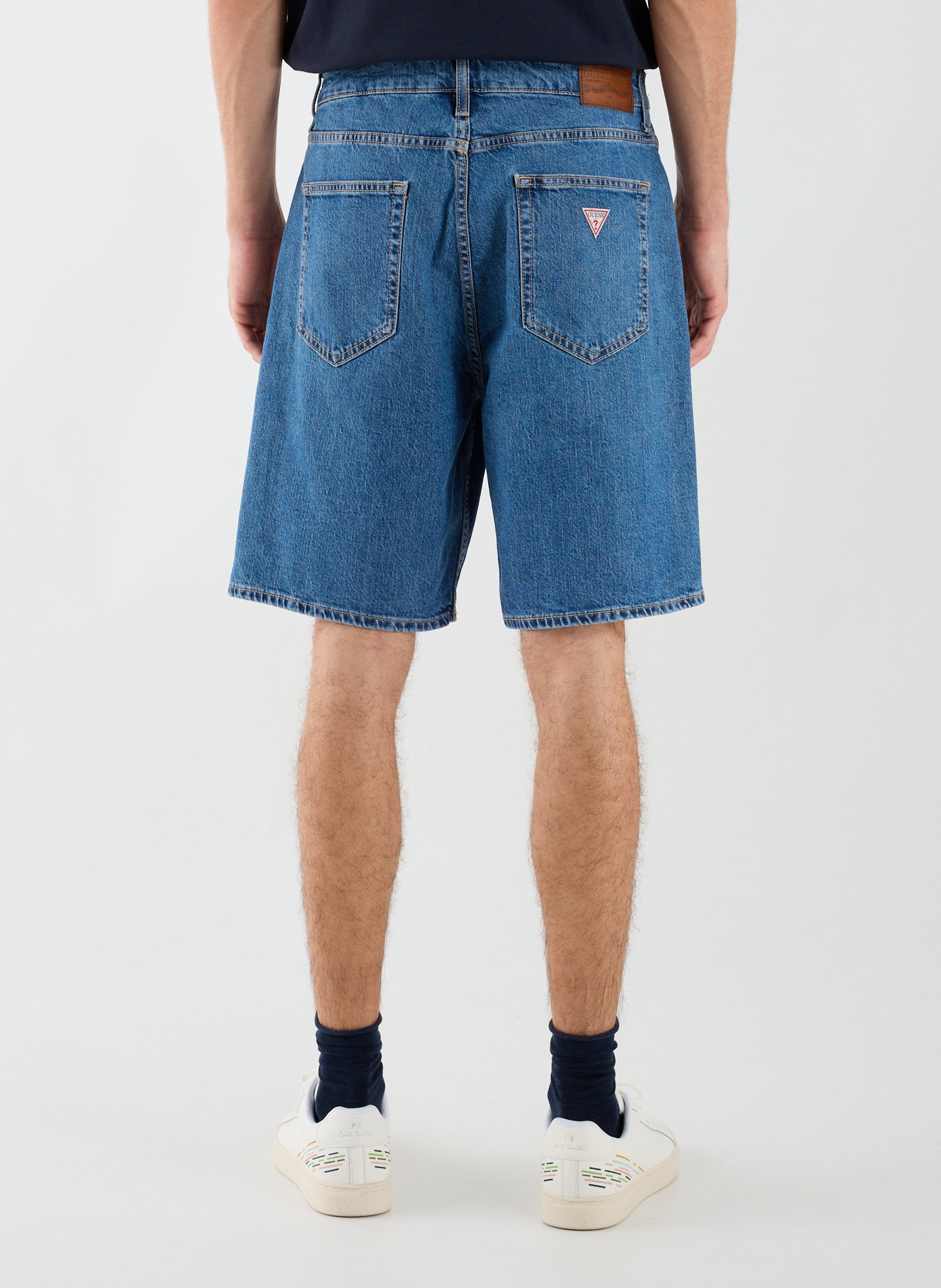 Straight leg denim shorts GUESS Blue