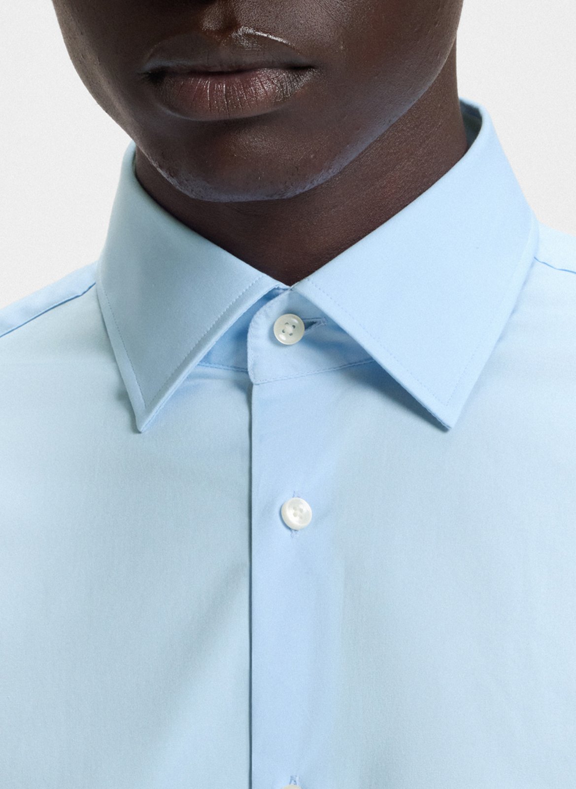 Chemise col classique en coton mélangé BOSS Bleu