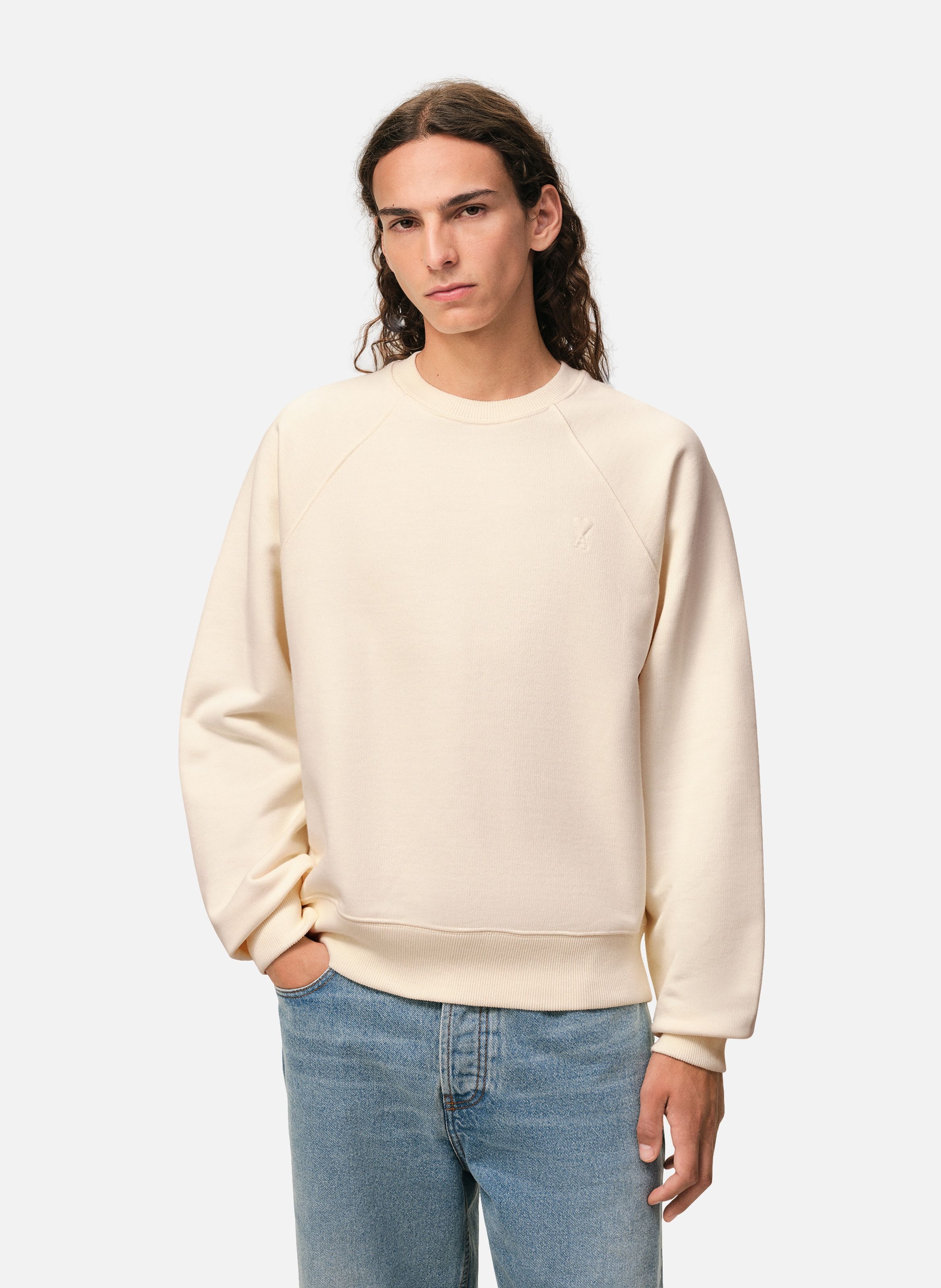 Sweatshirt Ami De Coeur En Coton unisexe AMI PARIS Blanc