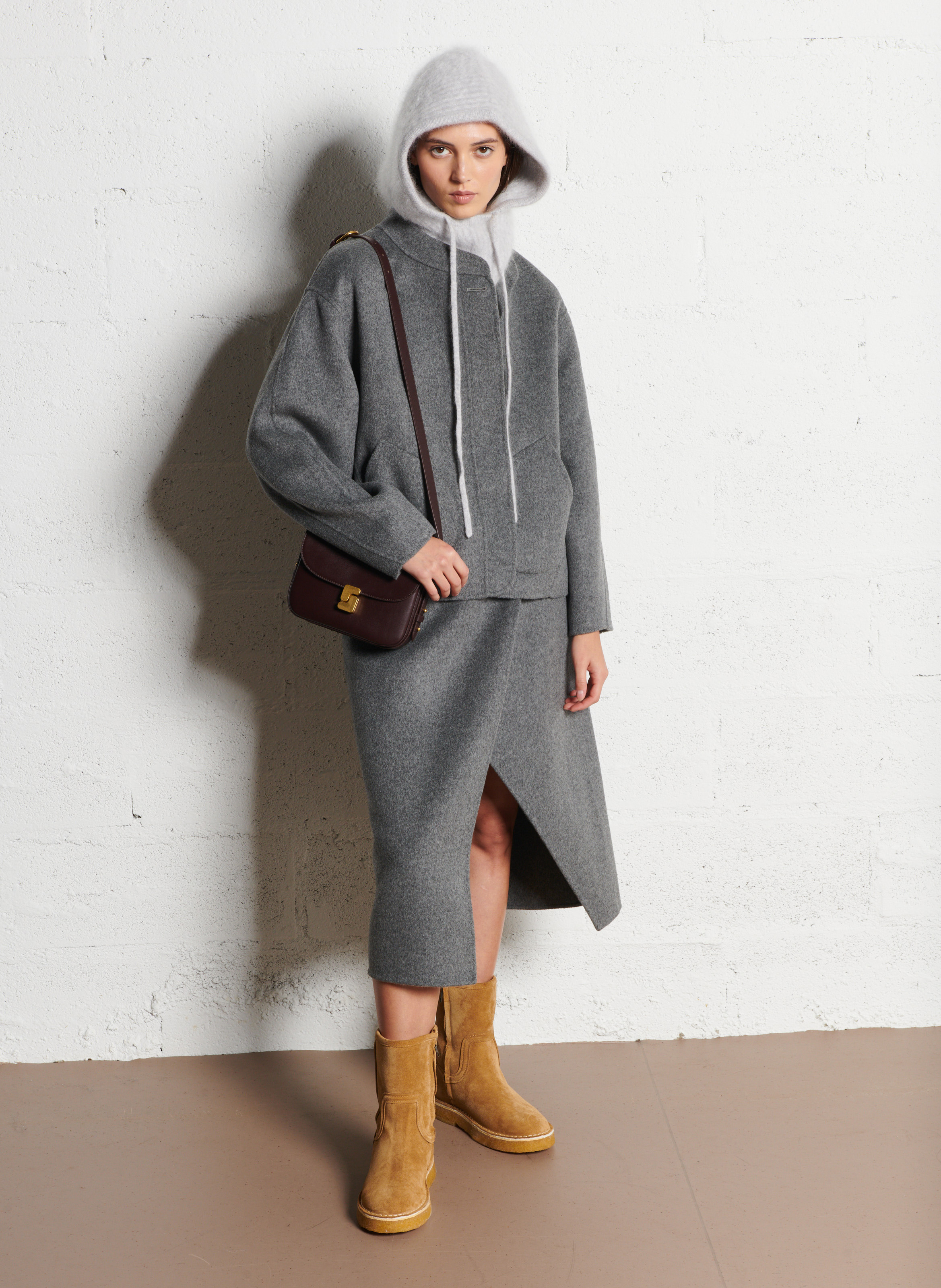 Bottes fourrées en cuir velours Texas SOEUR Beige