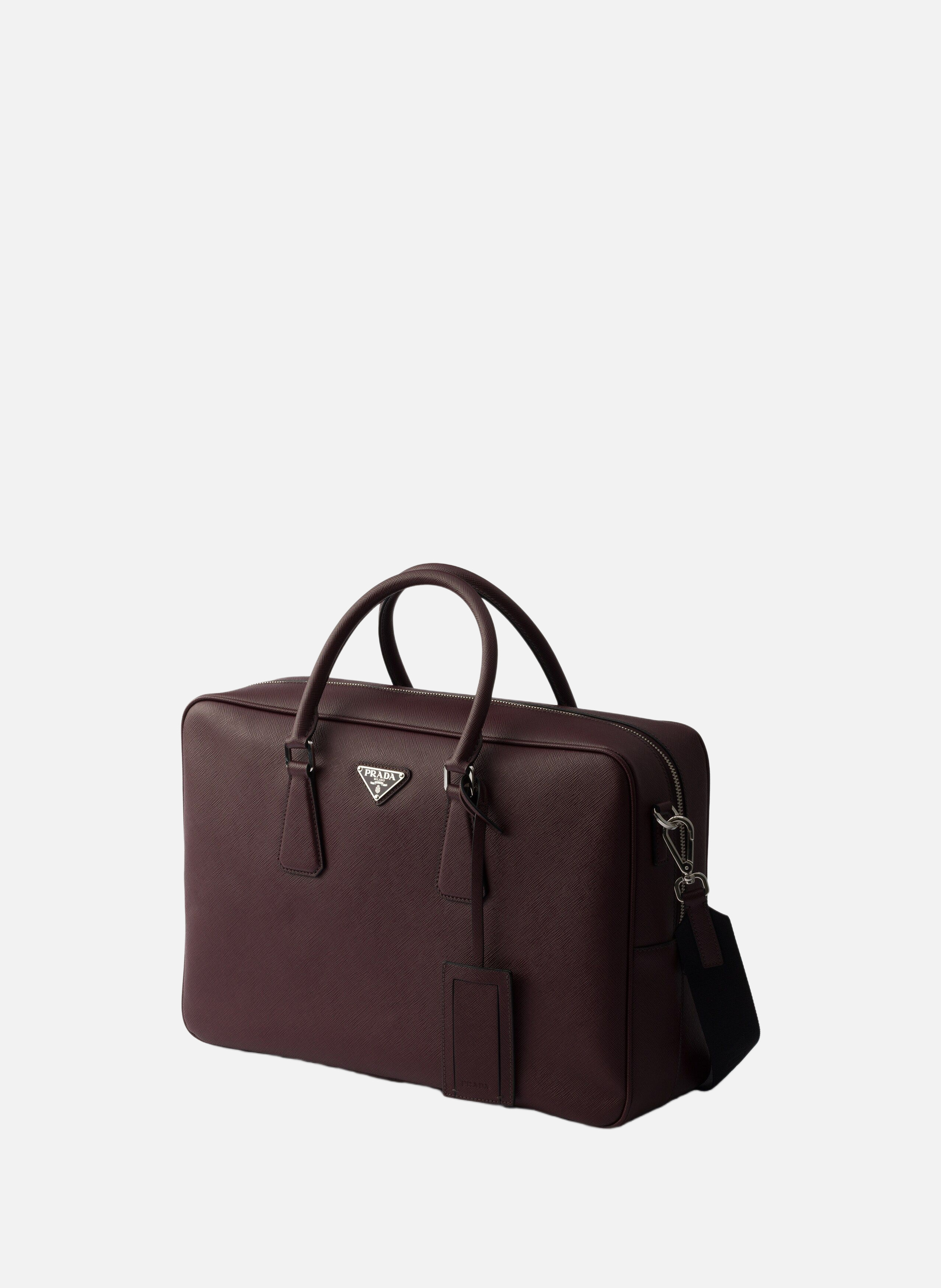 Mallette en cuir saffiano PRADA Rouge