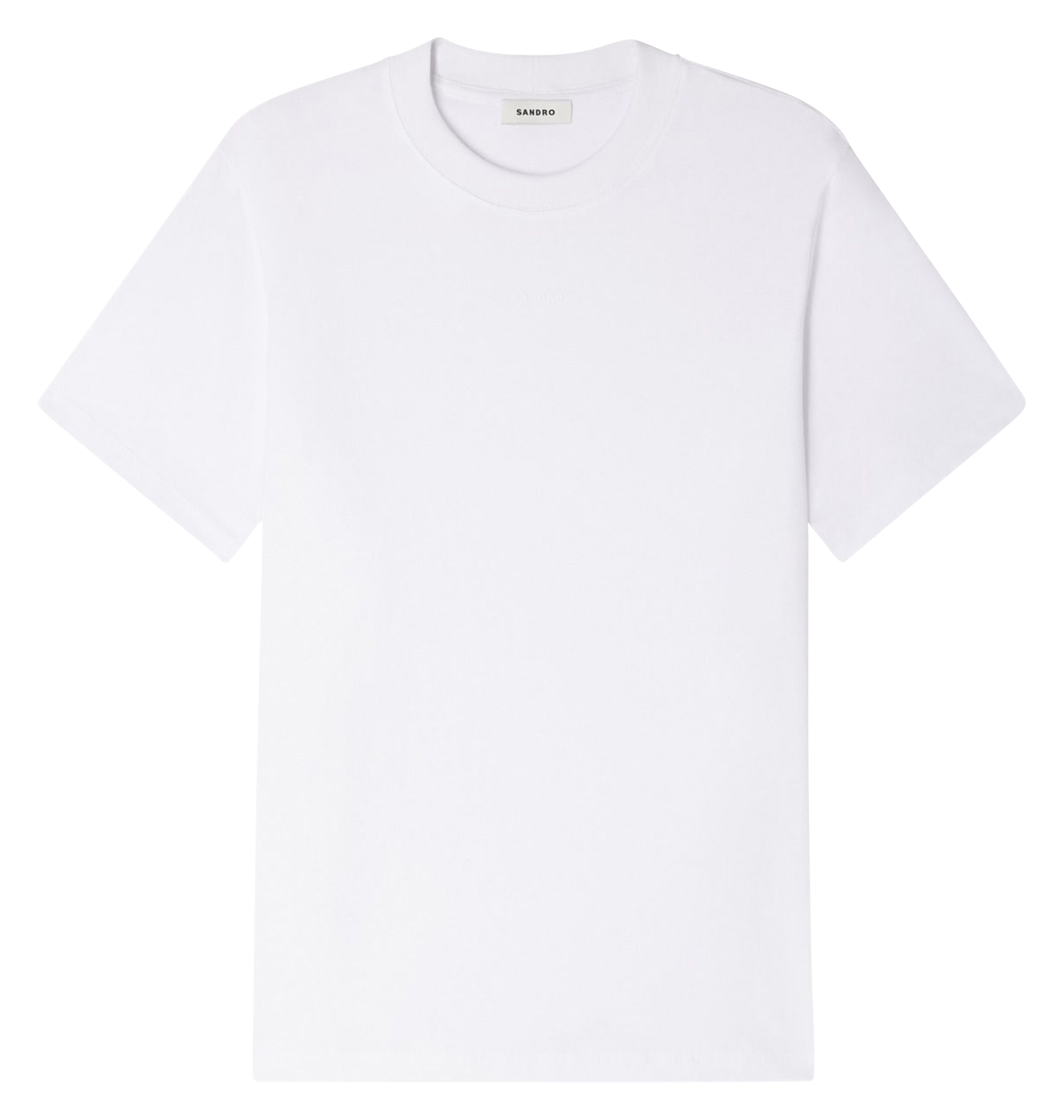 Tee-shirt col rond en coton SANDRO Blanc