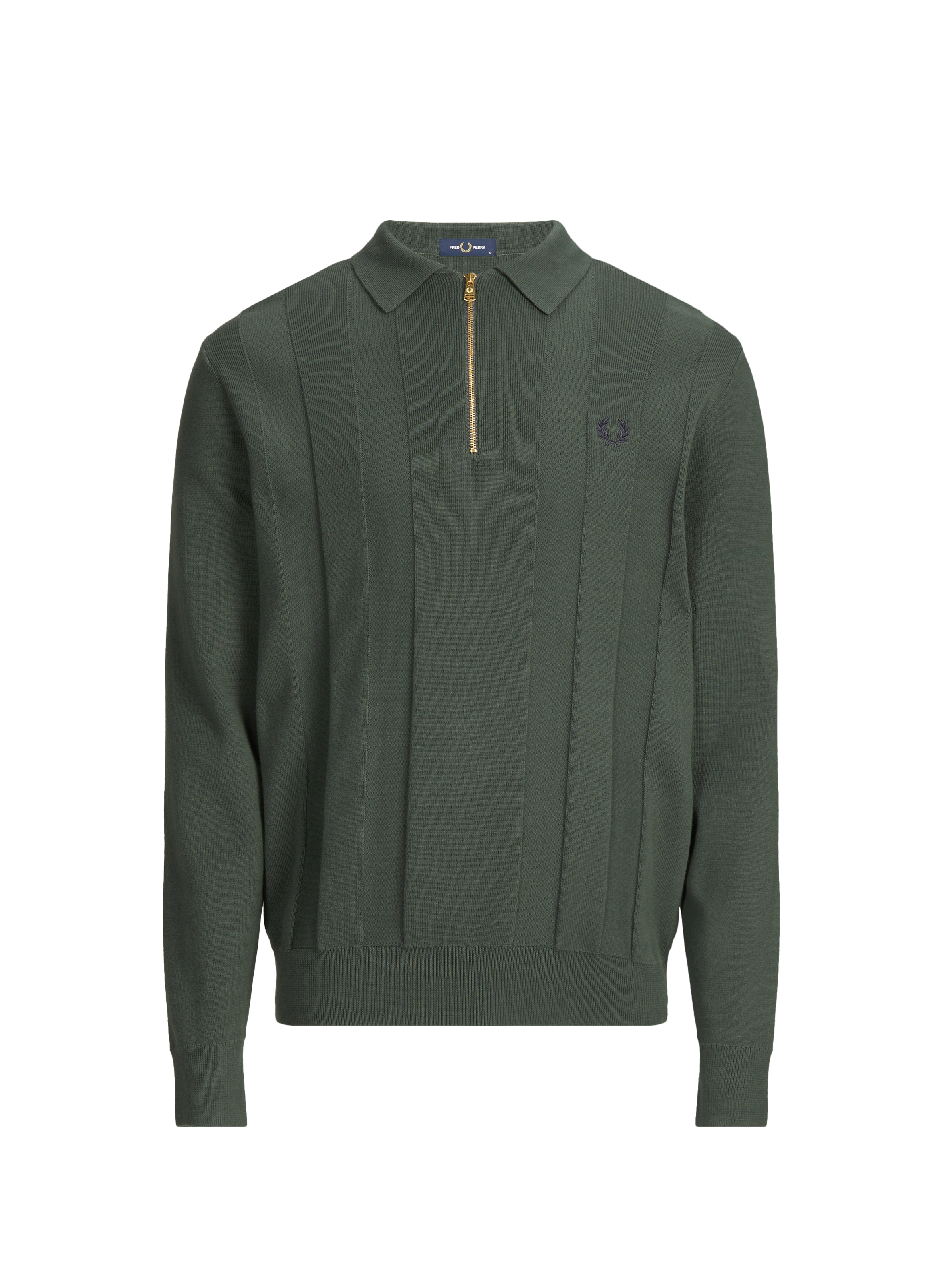 Cotton zip-up jumper FRED PERRY Green