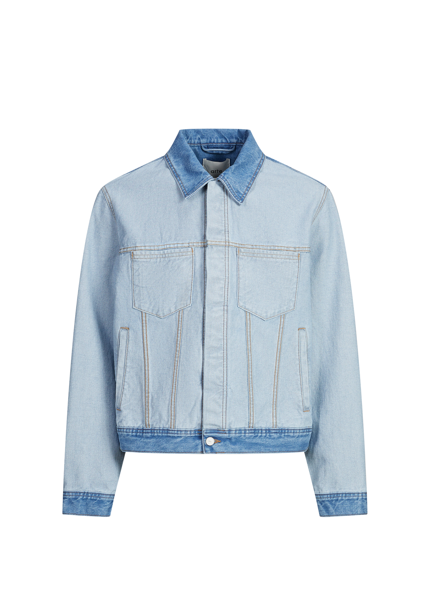 Denim jacket with classic collar in cotton ARTE ANTWERP Blue