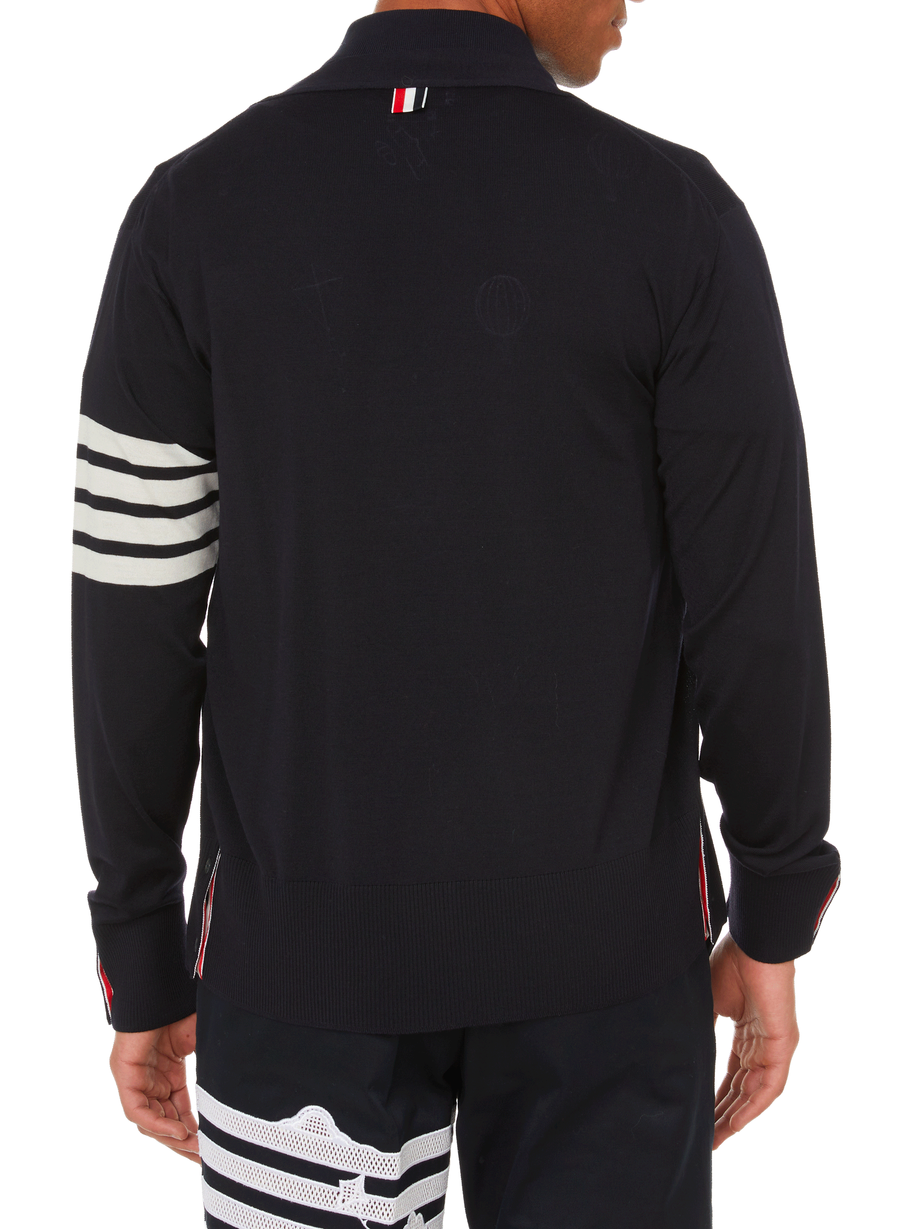 Gilet en laine mérinos THOM BROWNE Bleu