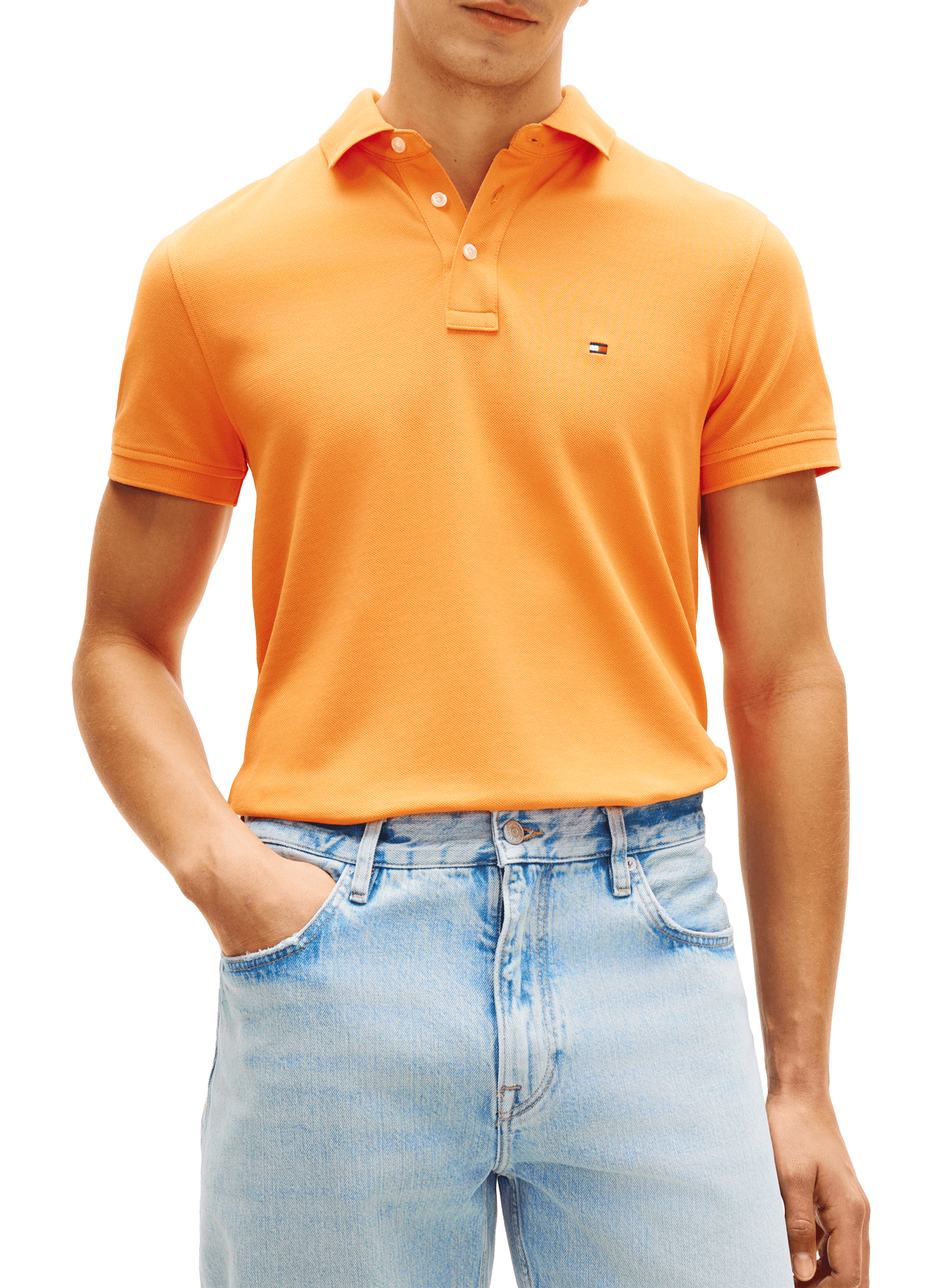 Polo en coton organique  Orange tulip