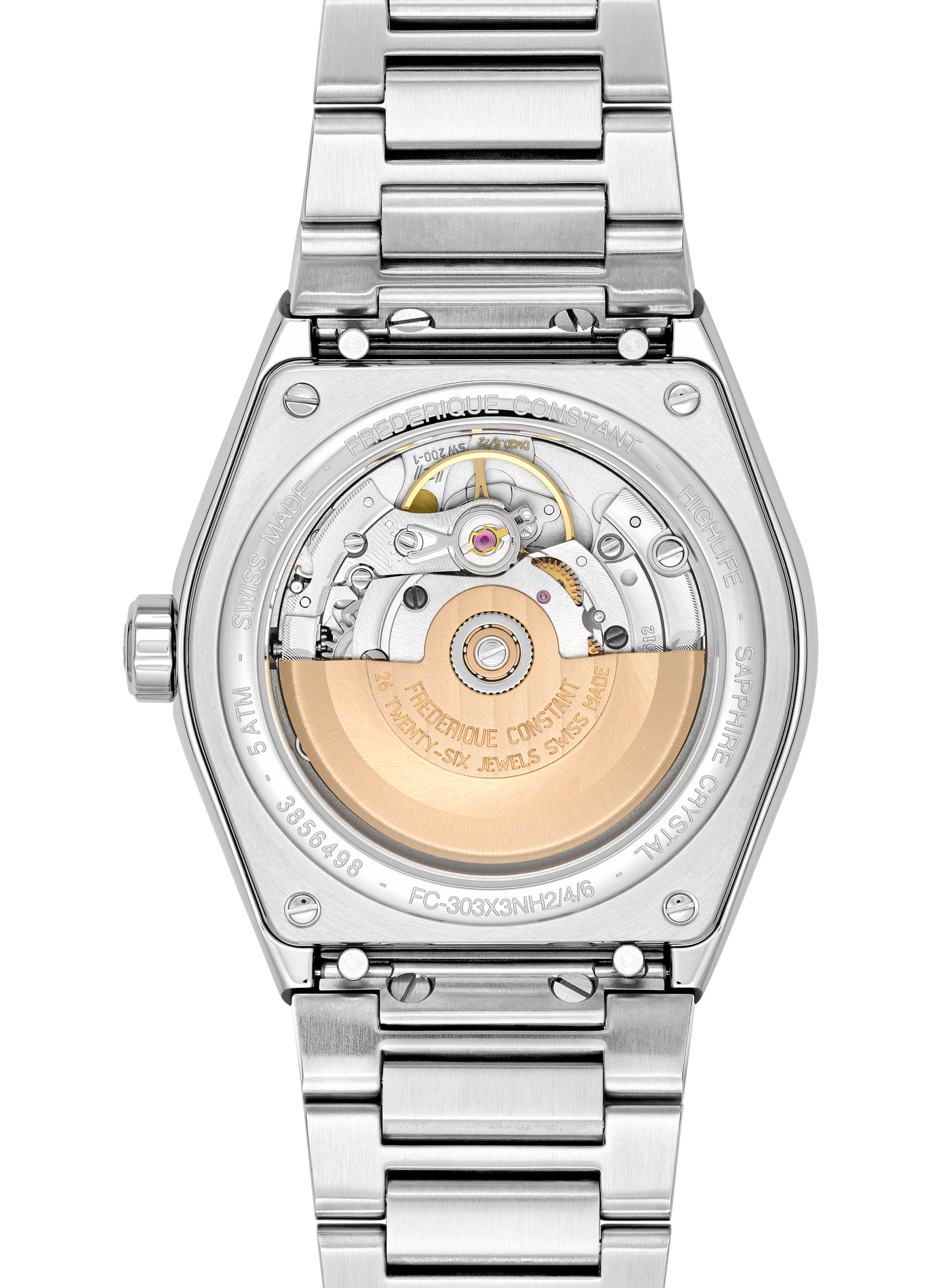 Automatische Highlife Automatic Cosc Uhr aus Edelstahl. FREDERIQUE CONSTANT Grun