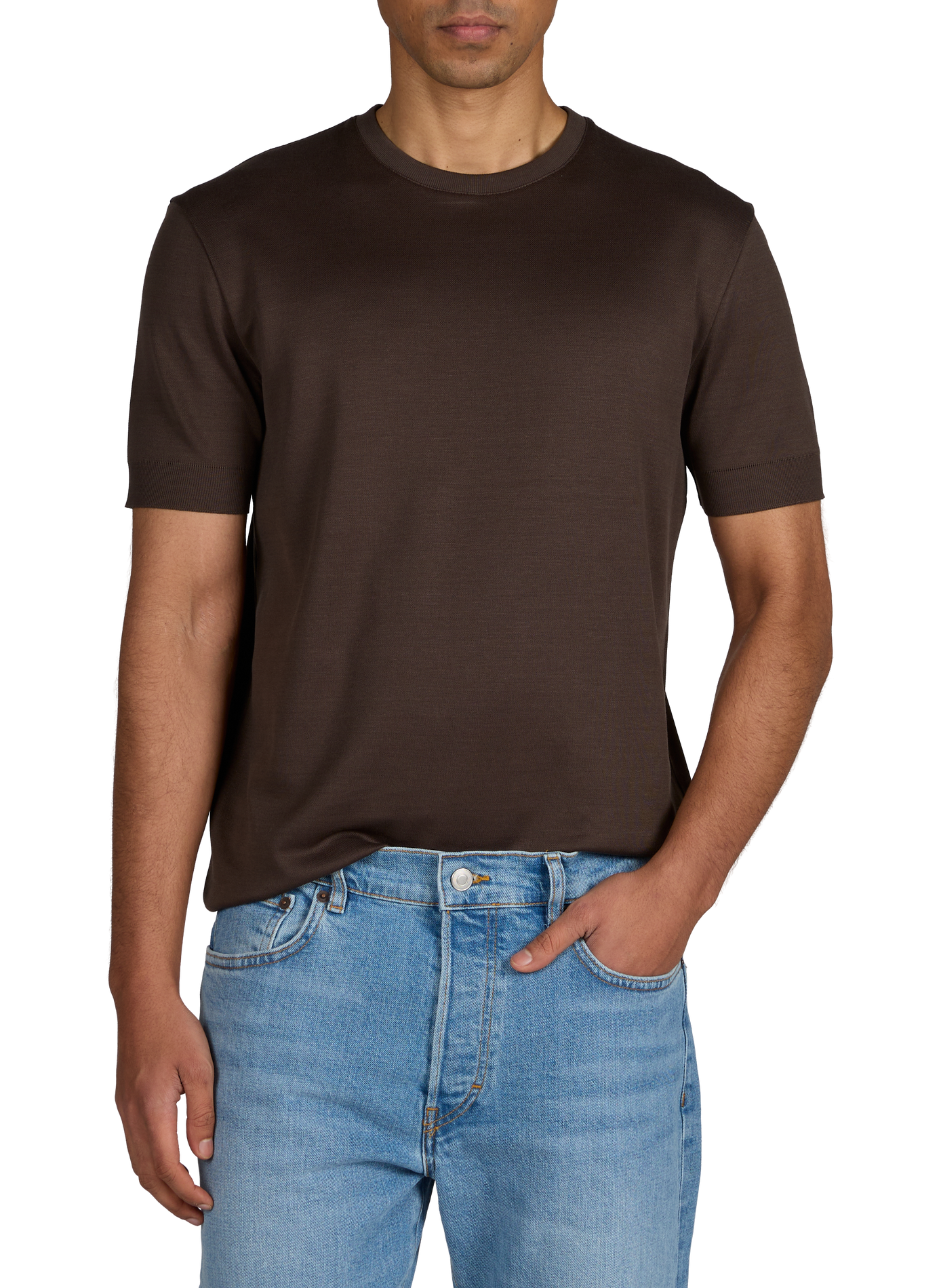 Classic Cotton T-Shirt WINDSOR Brown