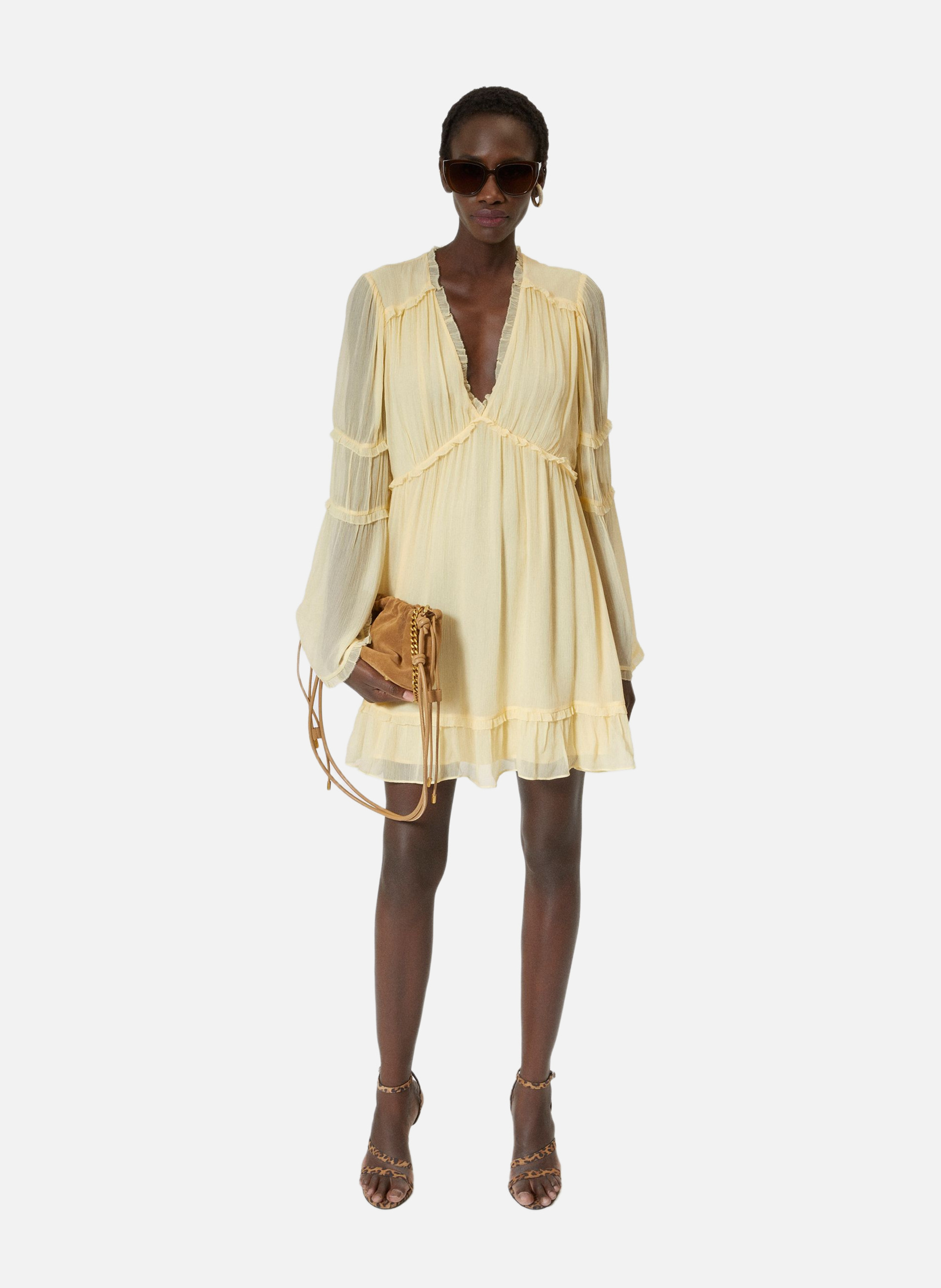 Robe courte volantée THE KOOPLES Jaune