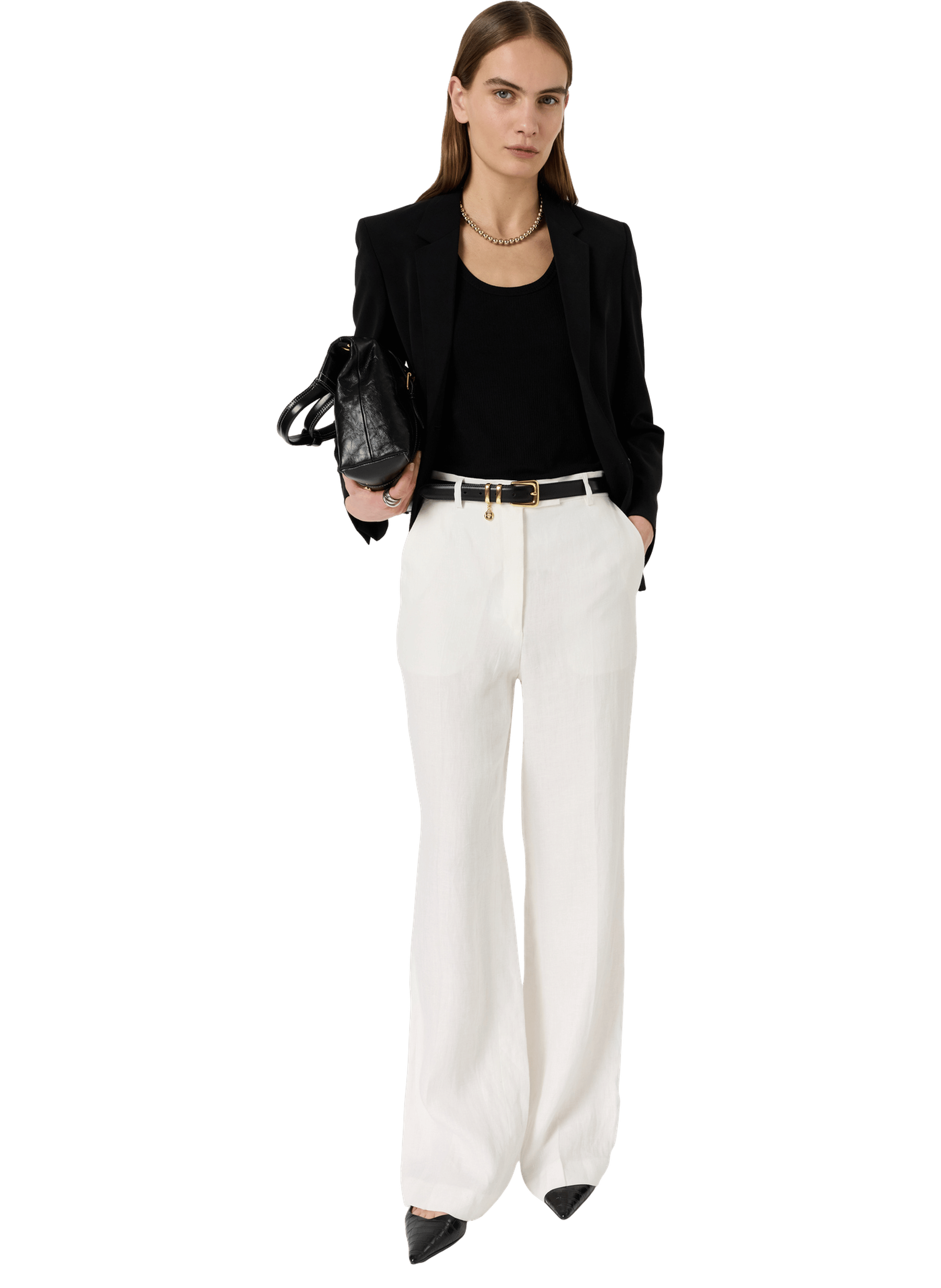 Pantalon de tailleur en lin - abelle GERARD DAREL Beige
