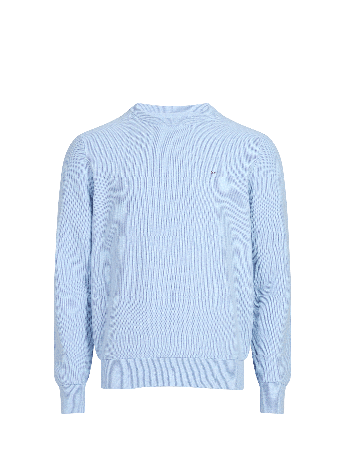 Straight round neck cotton sweater EDEN PARK Blue