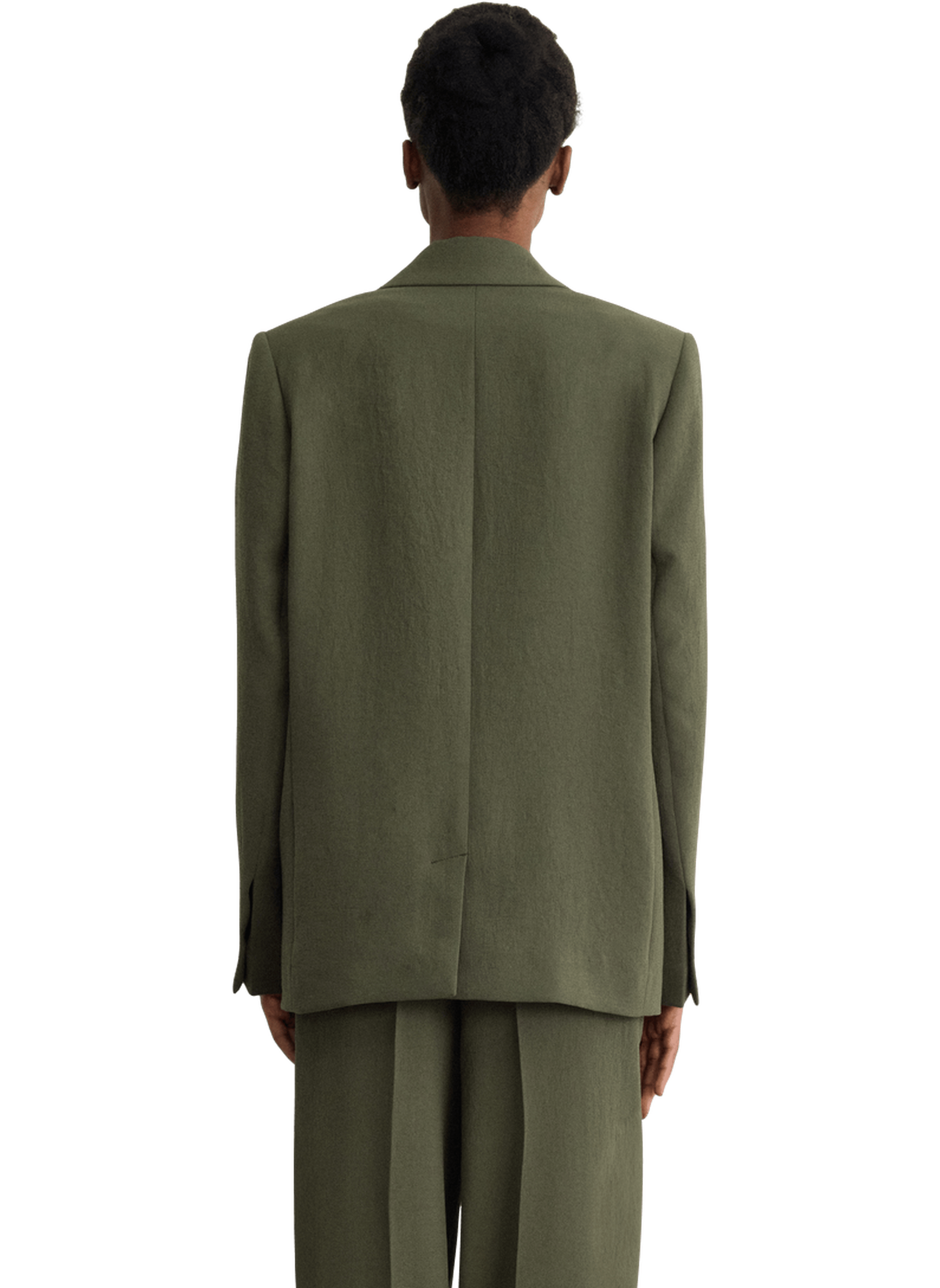 Veste de tailleur droite en crêpe - malika PABLO Vert