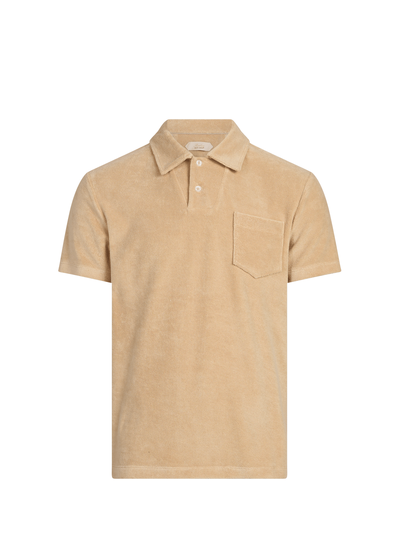 Polo de manga corta en tejido de rizo de algodón mezclado AURELIEN Beige