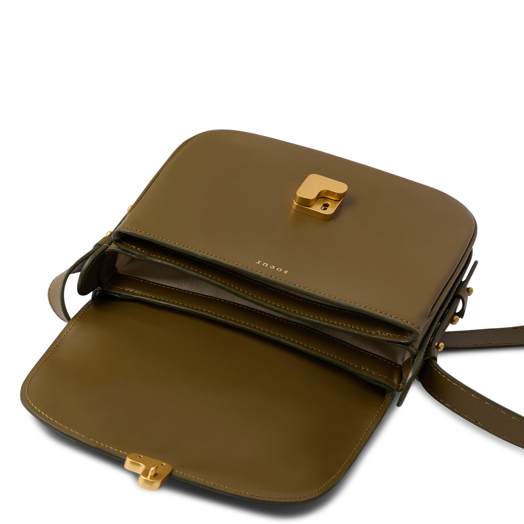 Sac bandoulière en cuir bellissima mini SOEUR Kaki