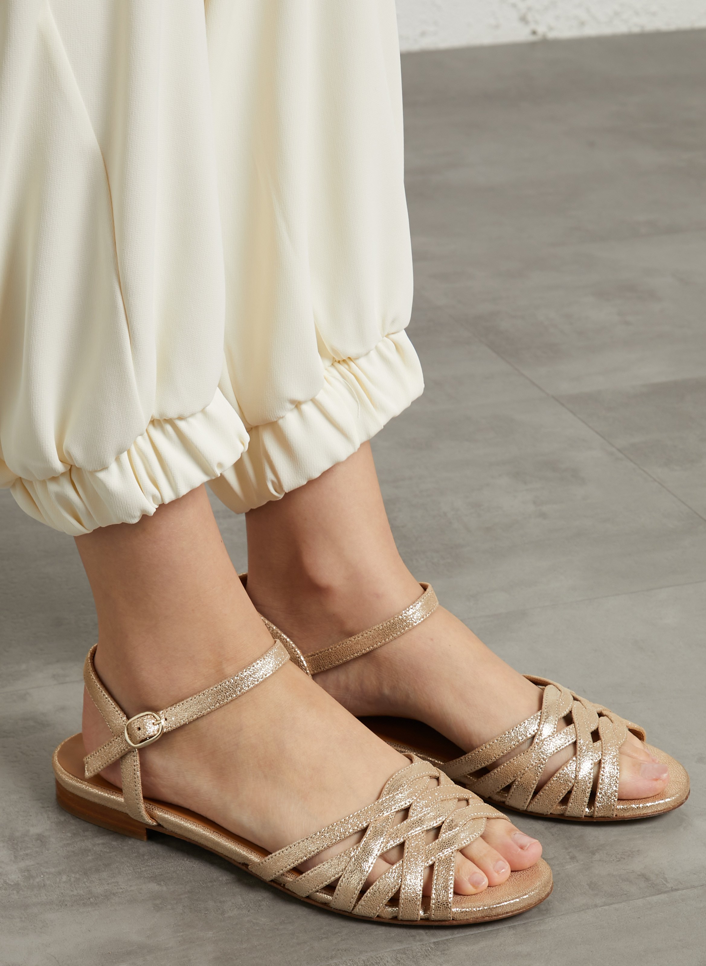 Sandales en cuir ellis BOBBIES Doré