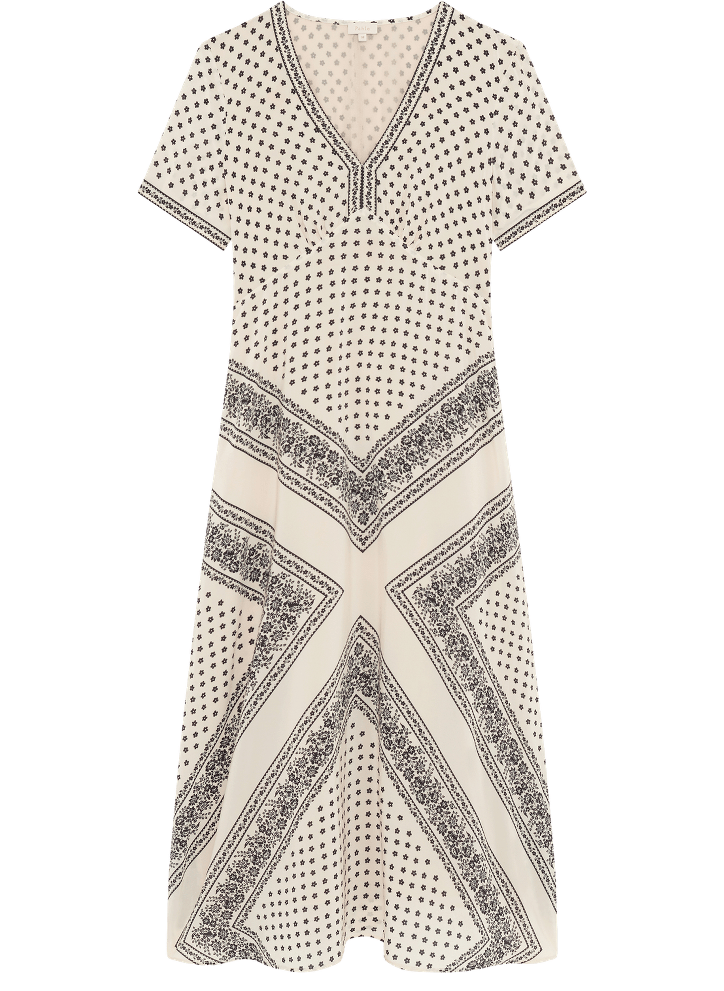 Robe longue imprimé bicolore - ahlam PABLO Beige