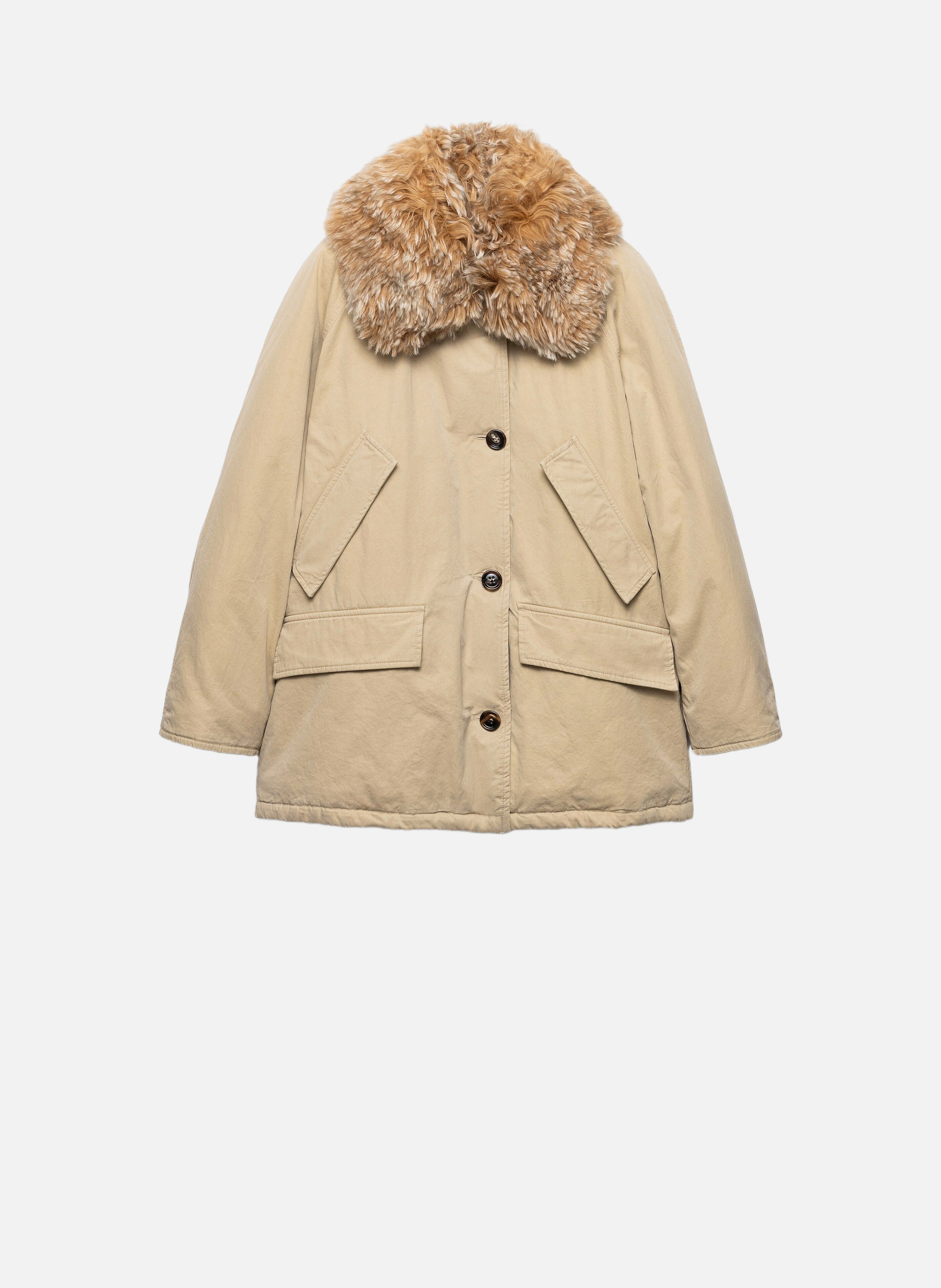 Doudoune en coton panama ancien de poids moyen PRADA Beige