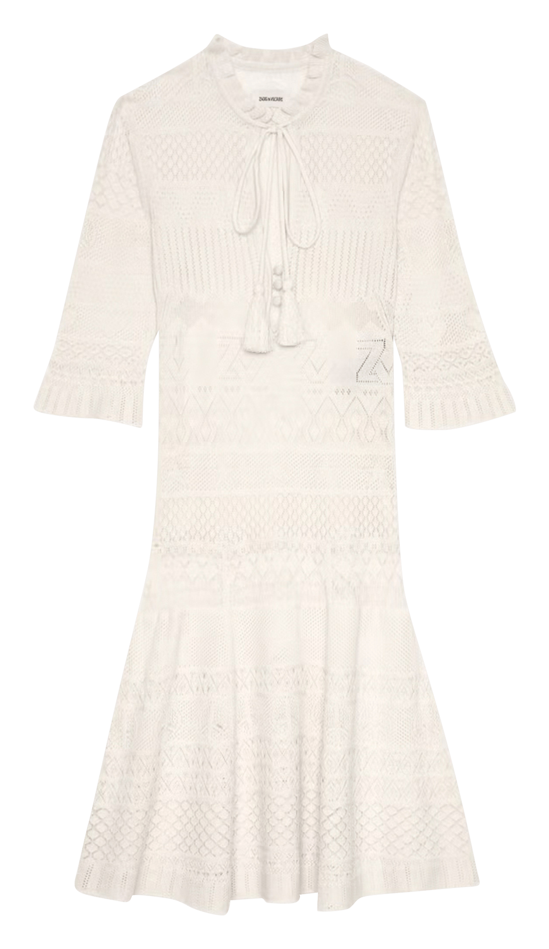 Robe courte décolleté v en coton memphisa ZADIG&VOLTAIRE Blanc