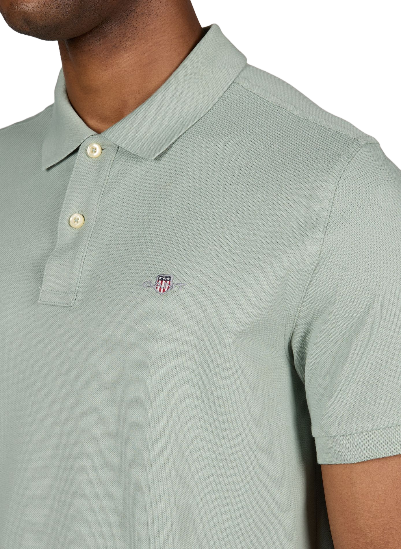 Polo à manches courtes en coton GANT Vert