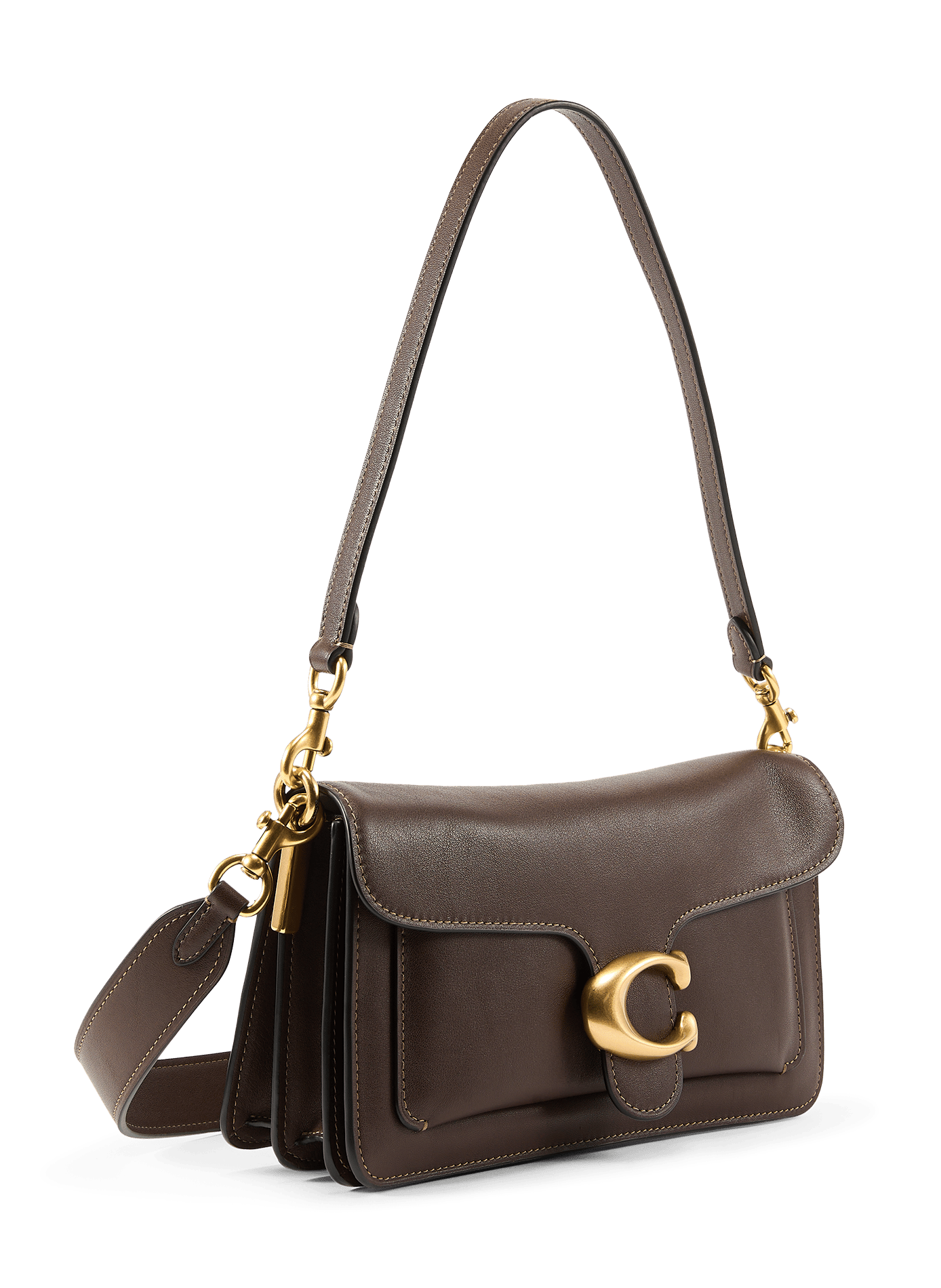 Sac bandoulière en cuir COACH Marron
