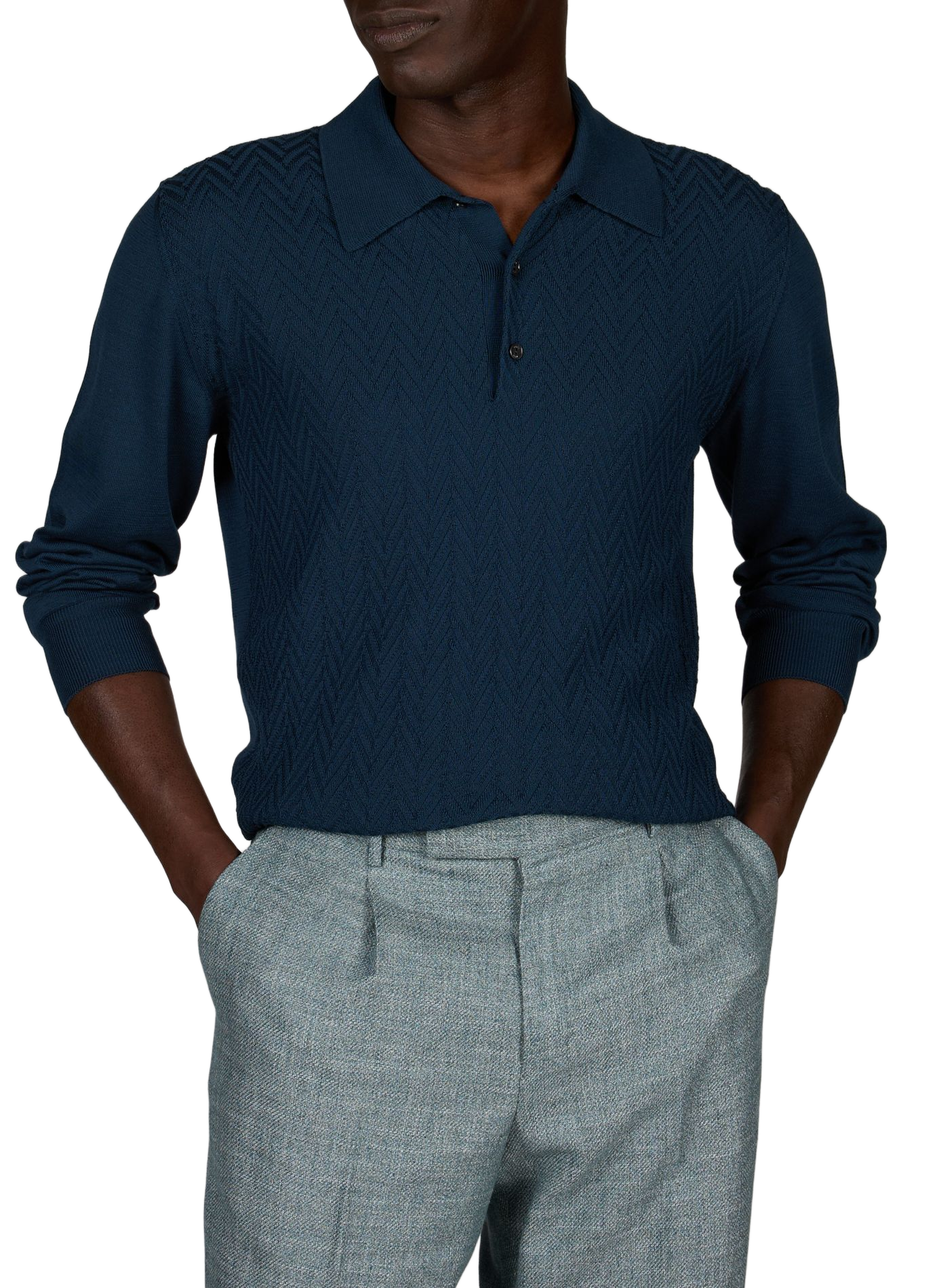 Polo-Strickpullover ETON Blau