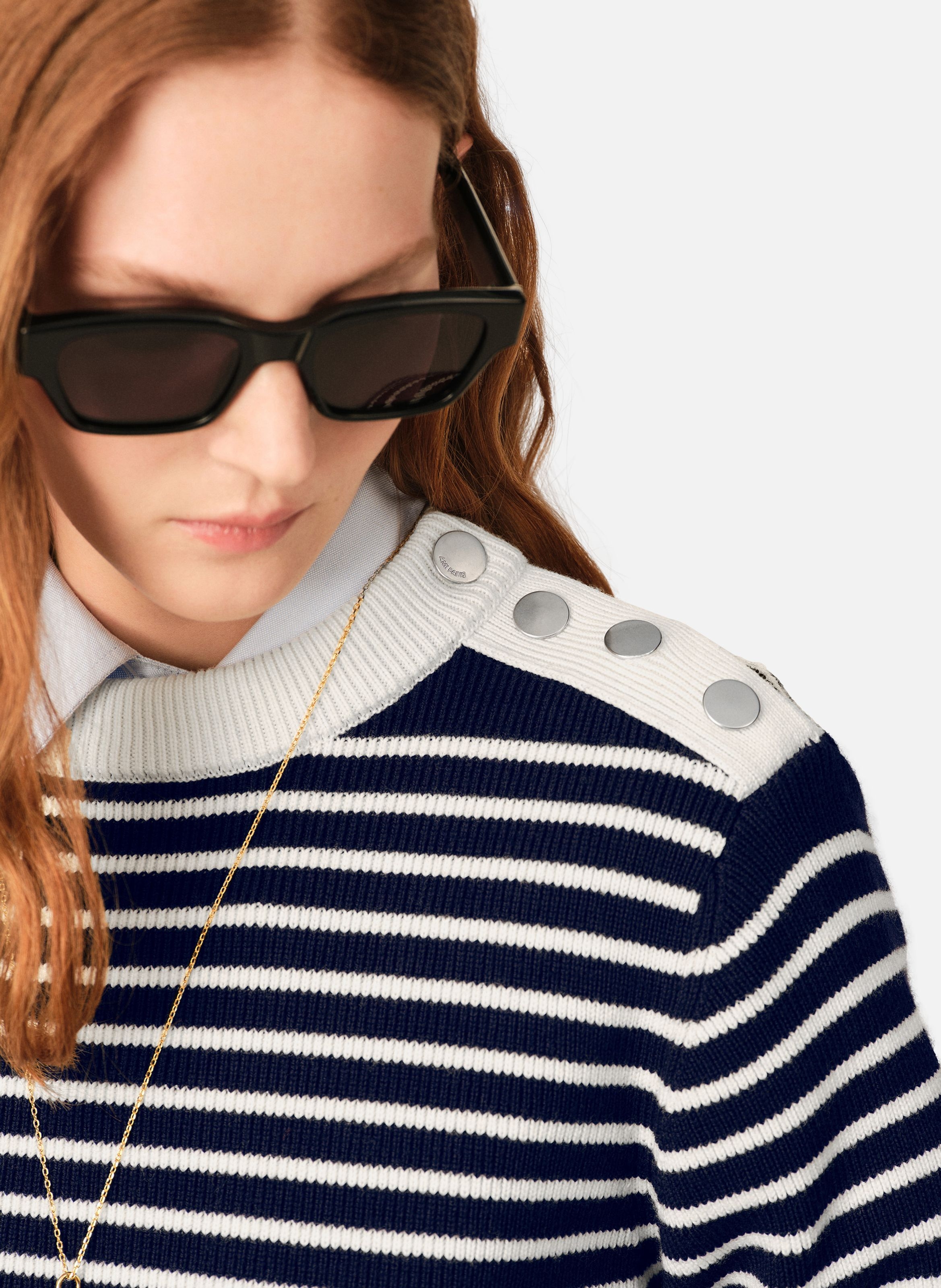 Pull marinière unisexe en laine AMI PARIS Multicolore