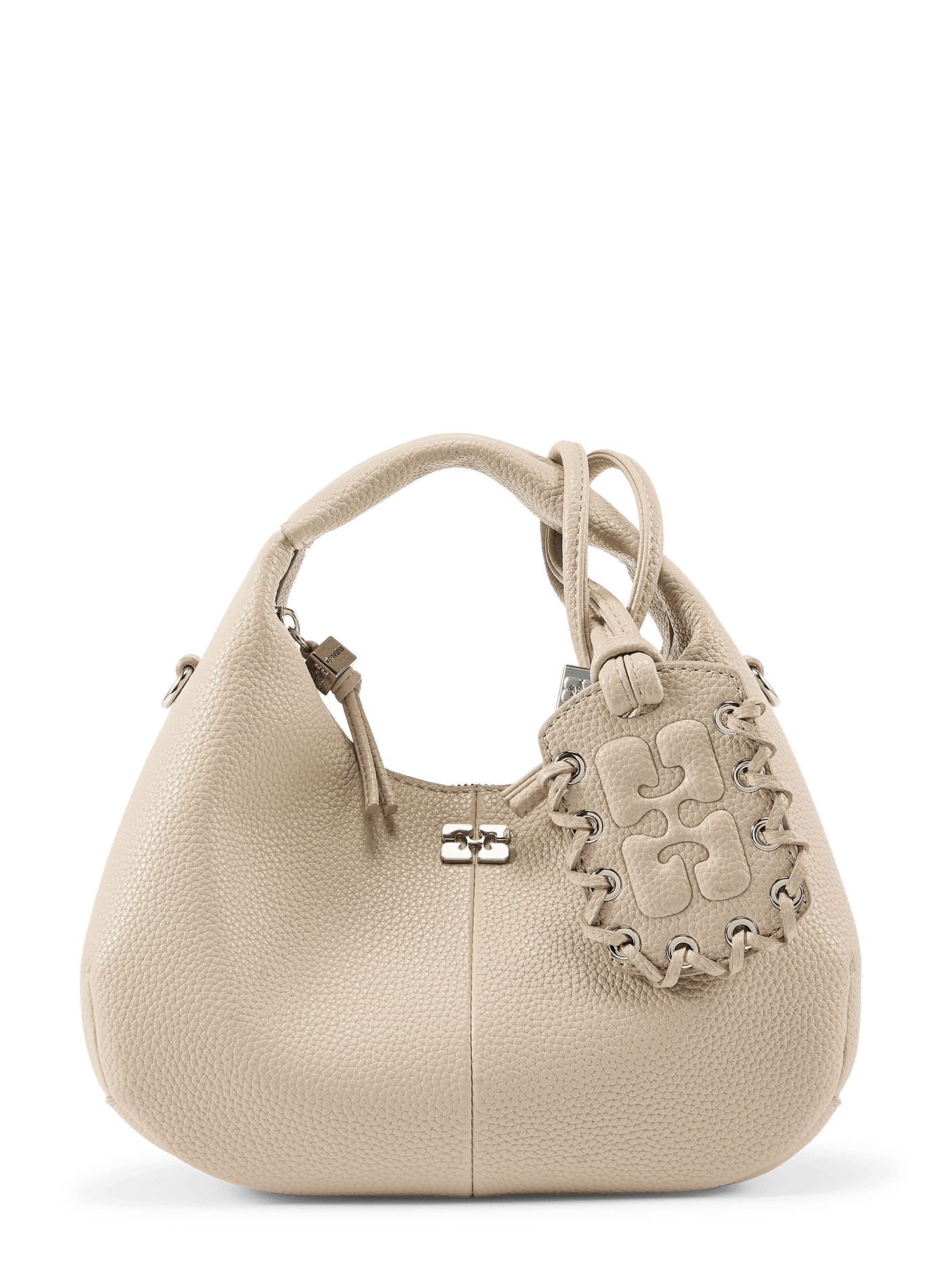 Leren handtas GANNI Beige