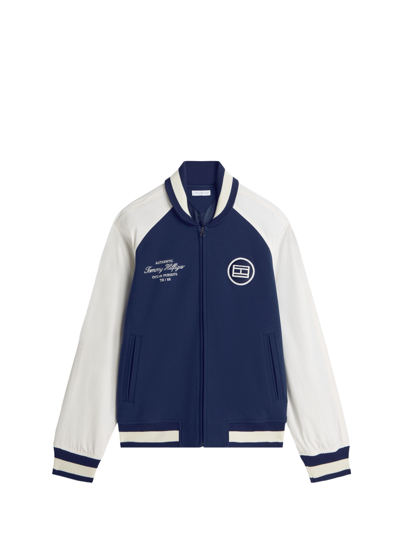 Mixed cotton varsity jacket TOMMY HILFIGER Blue