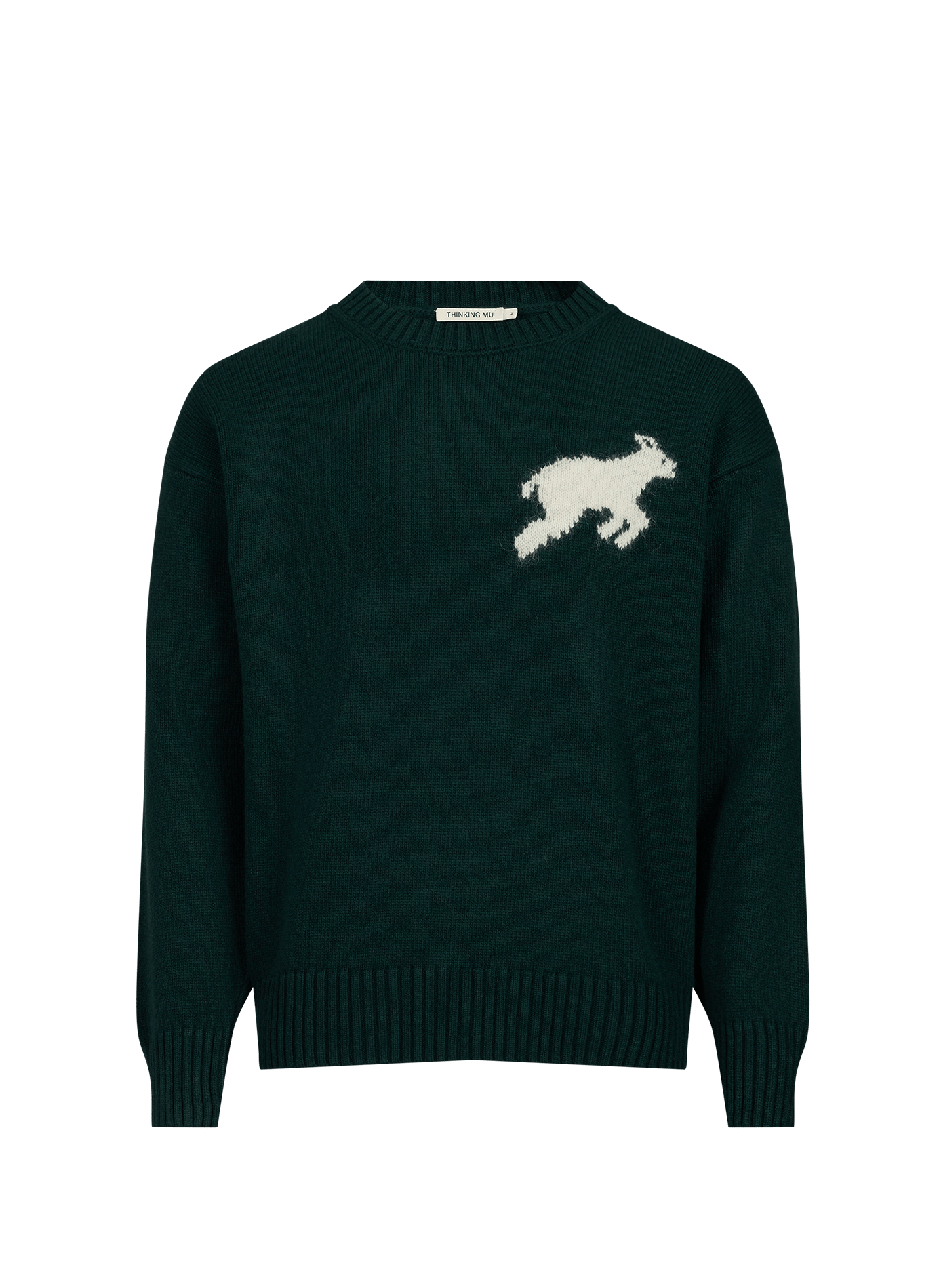 Runder gerader Wollpullover THINKING MU Mehrfarbig