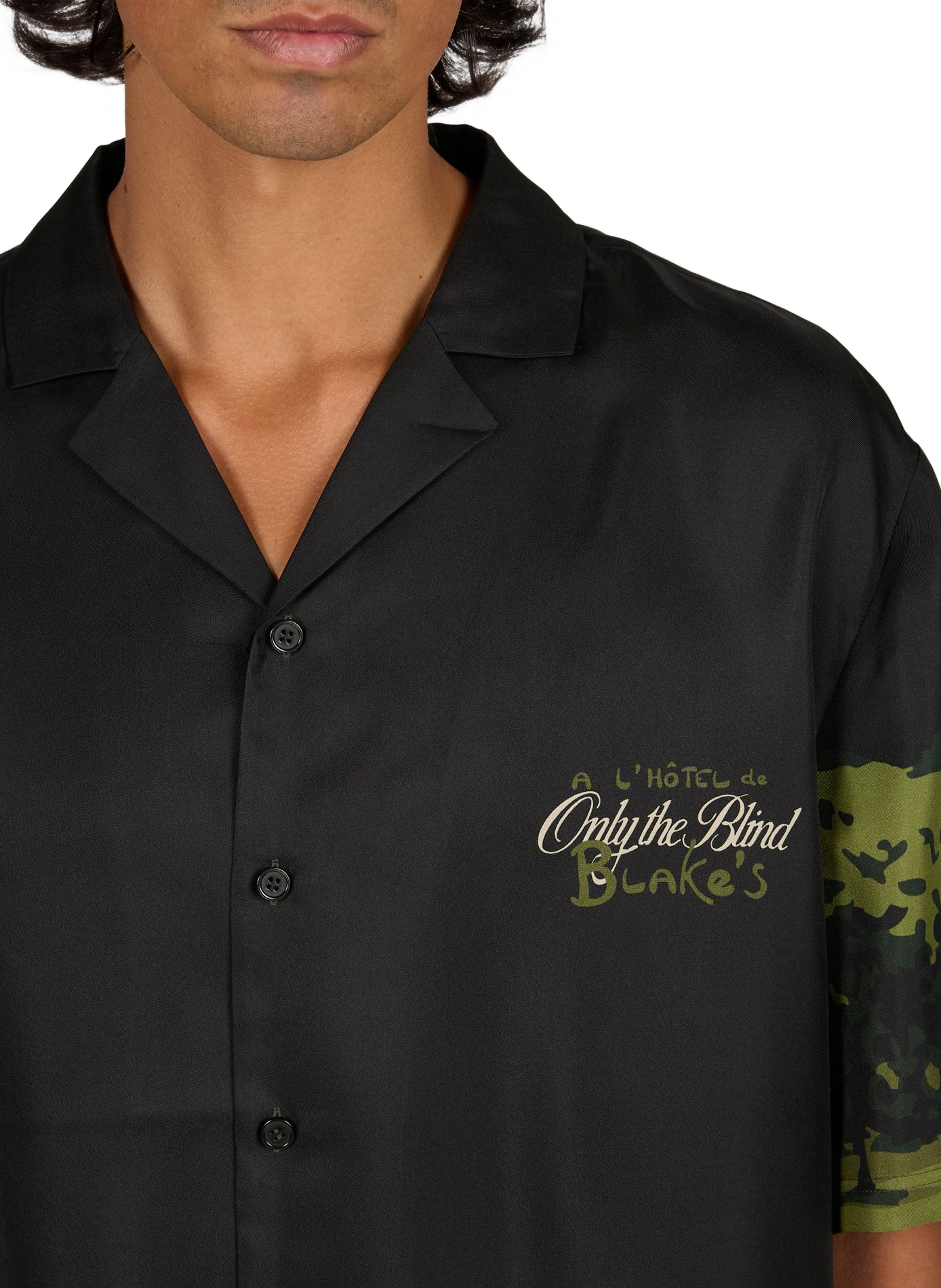 Printed silk shirt ONLY THE BLIND Black