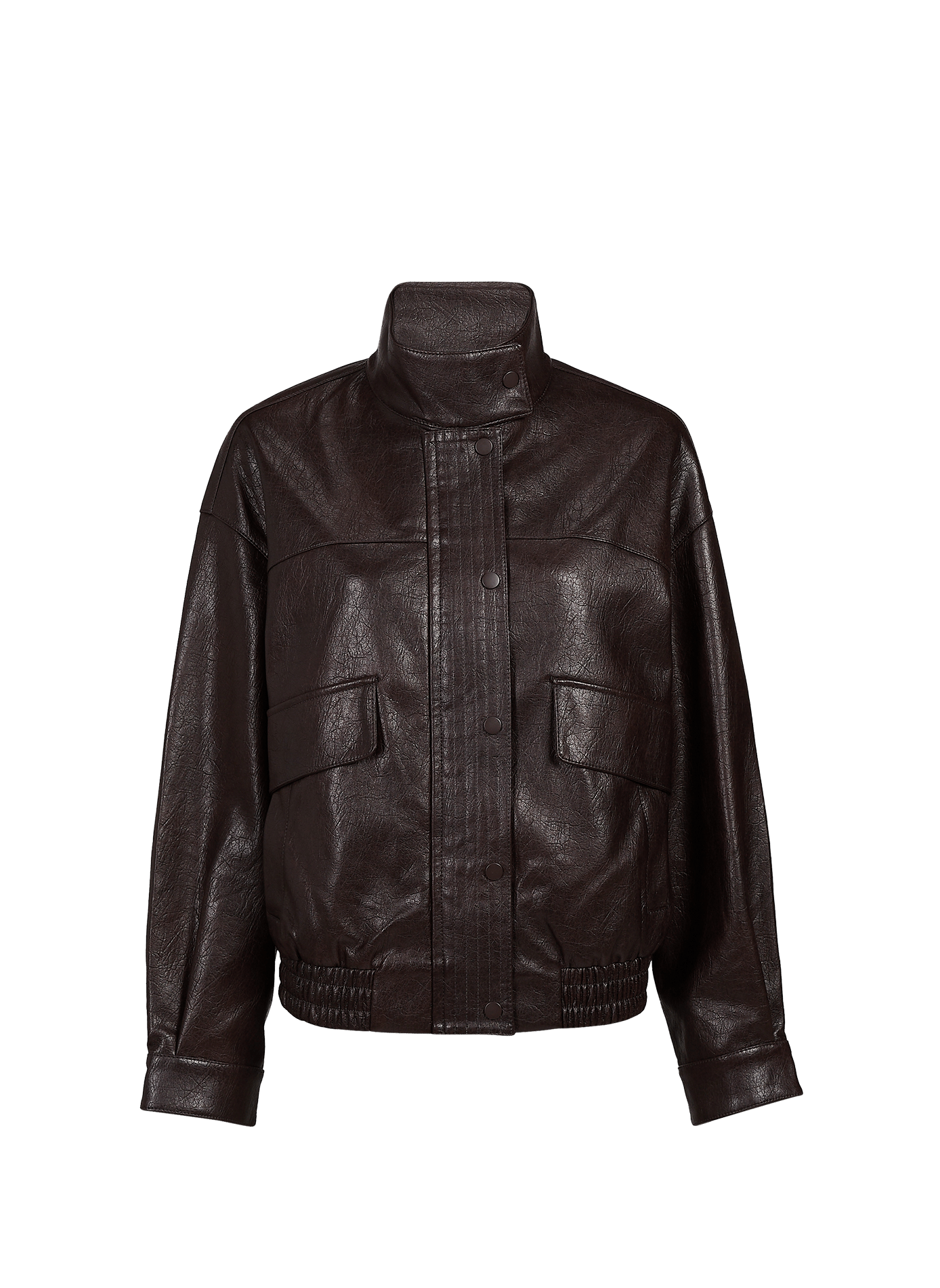 Solid color high neck jacket VILA Brown