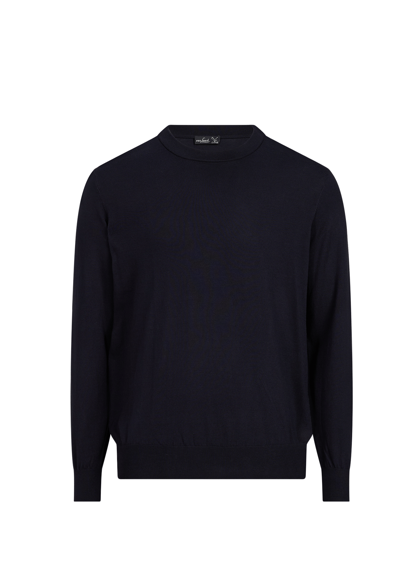 Pull droit col rond en coton et soie VAN LAACK Bleu