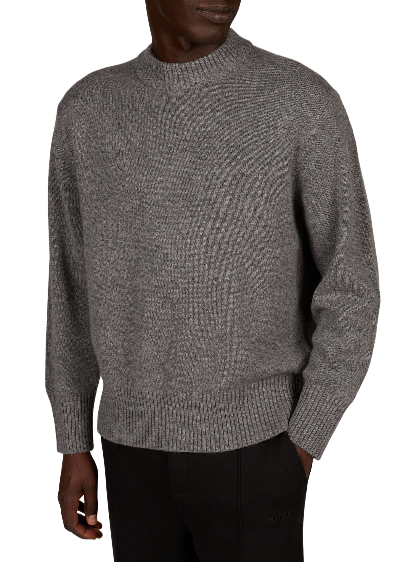 Round-neck wool jumper SELECTED Grey