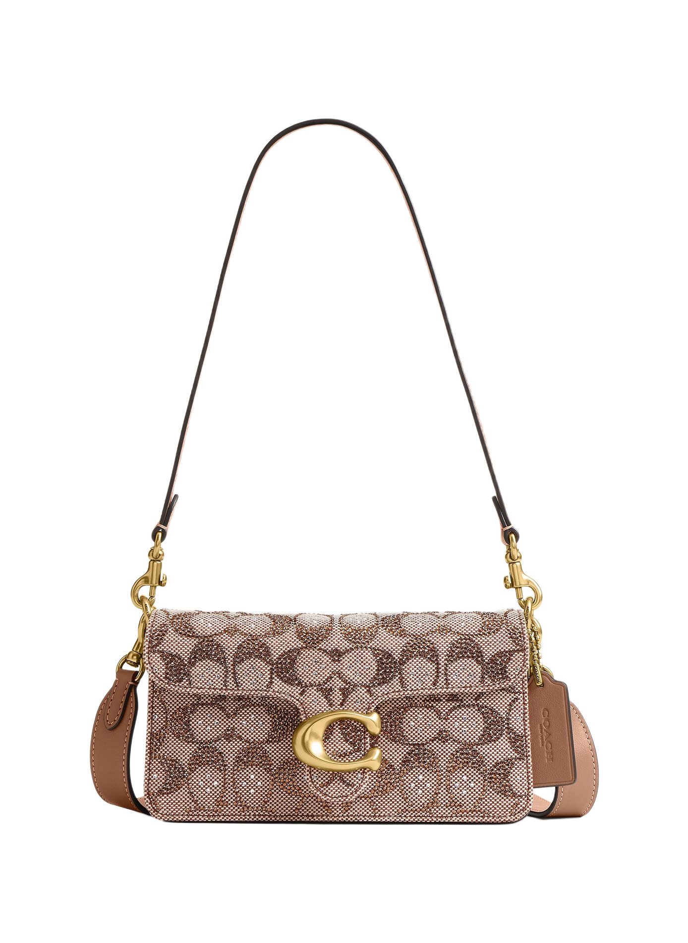 TABBY 20 handbag in cotton-blend Signature jacquard COACH Beige