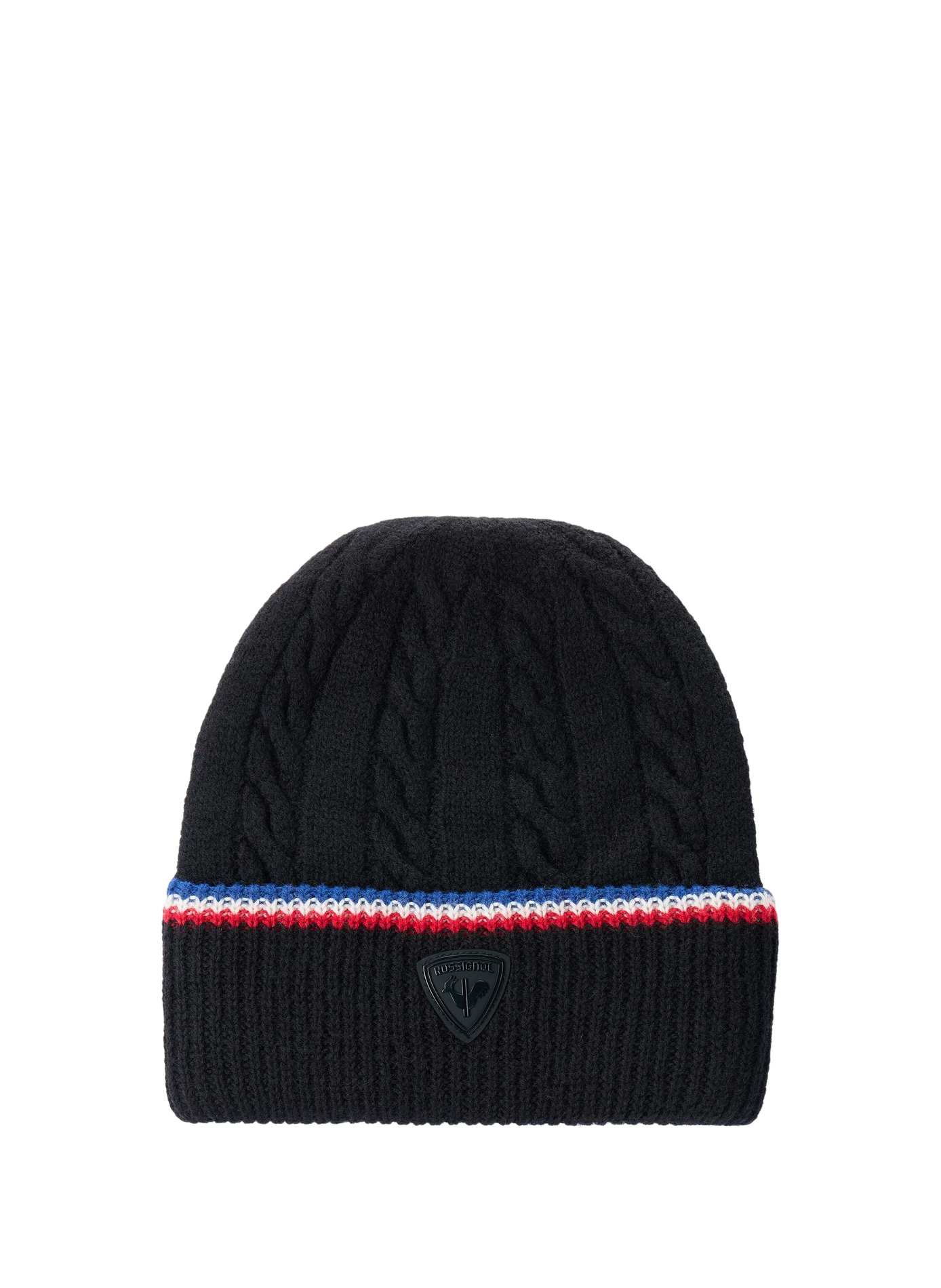 Beanie mit Umschlag im Zopfmuster ROSSIGNOL Schwarz