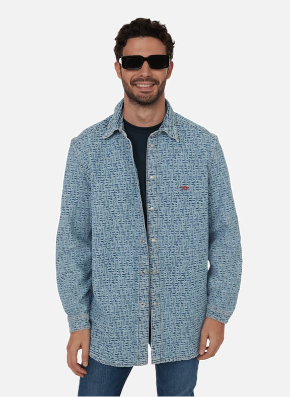 Chemise monogrammée en jean Bleu by DIESEL DIESEL Chemise monogrammée en jean Bleu