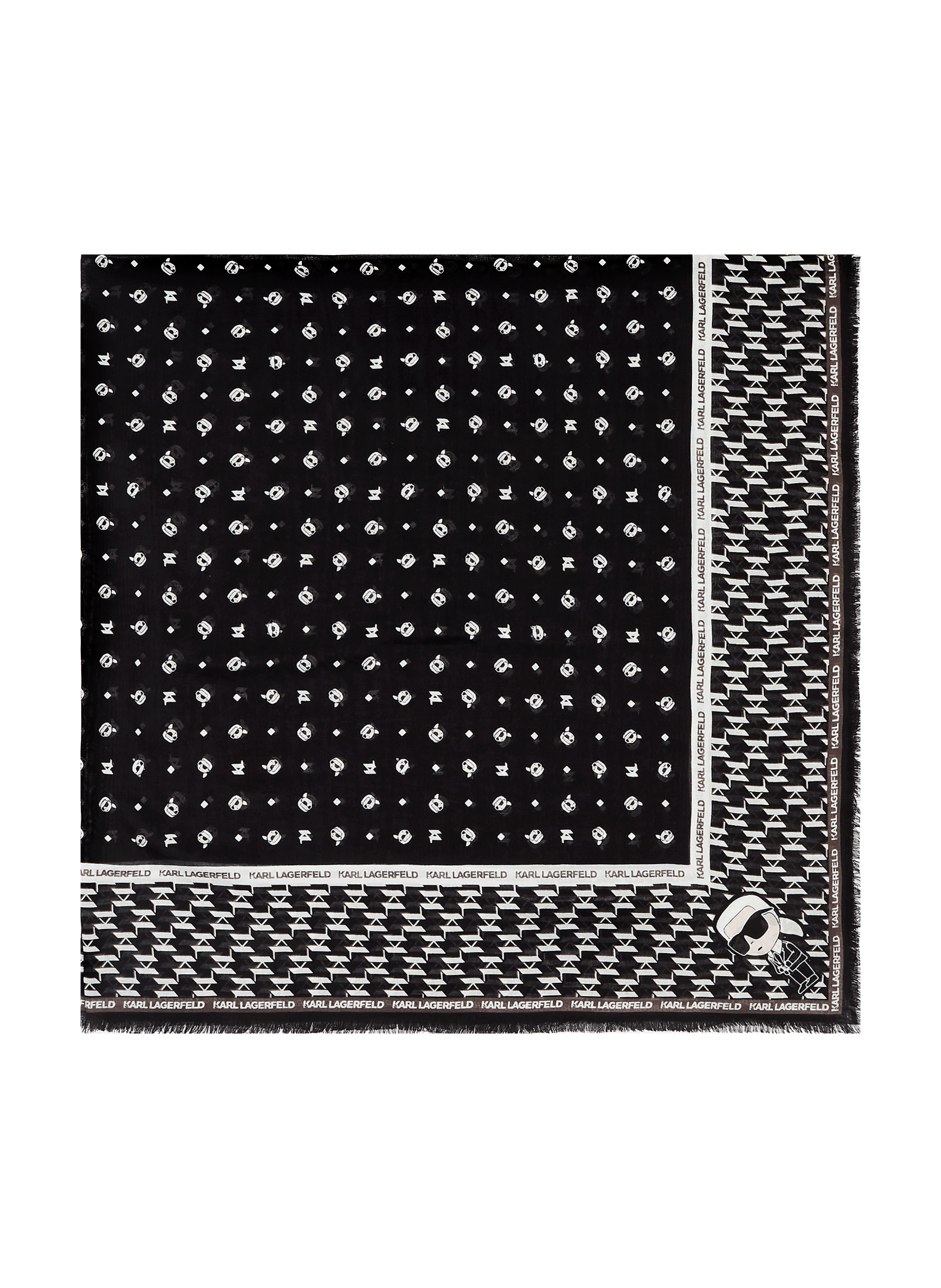 Foulard En Soie Karl Lagerfeld - Carré Bandana Beige Pour Femme - Neuf Avec étiquettes
