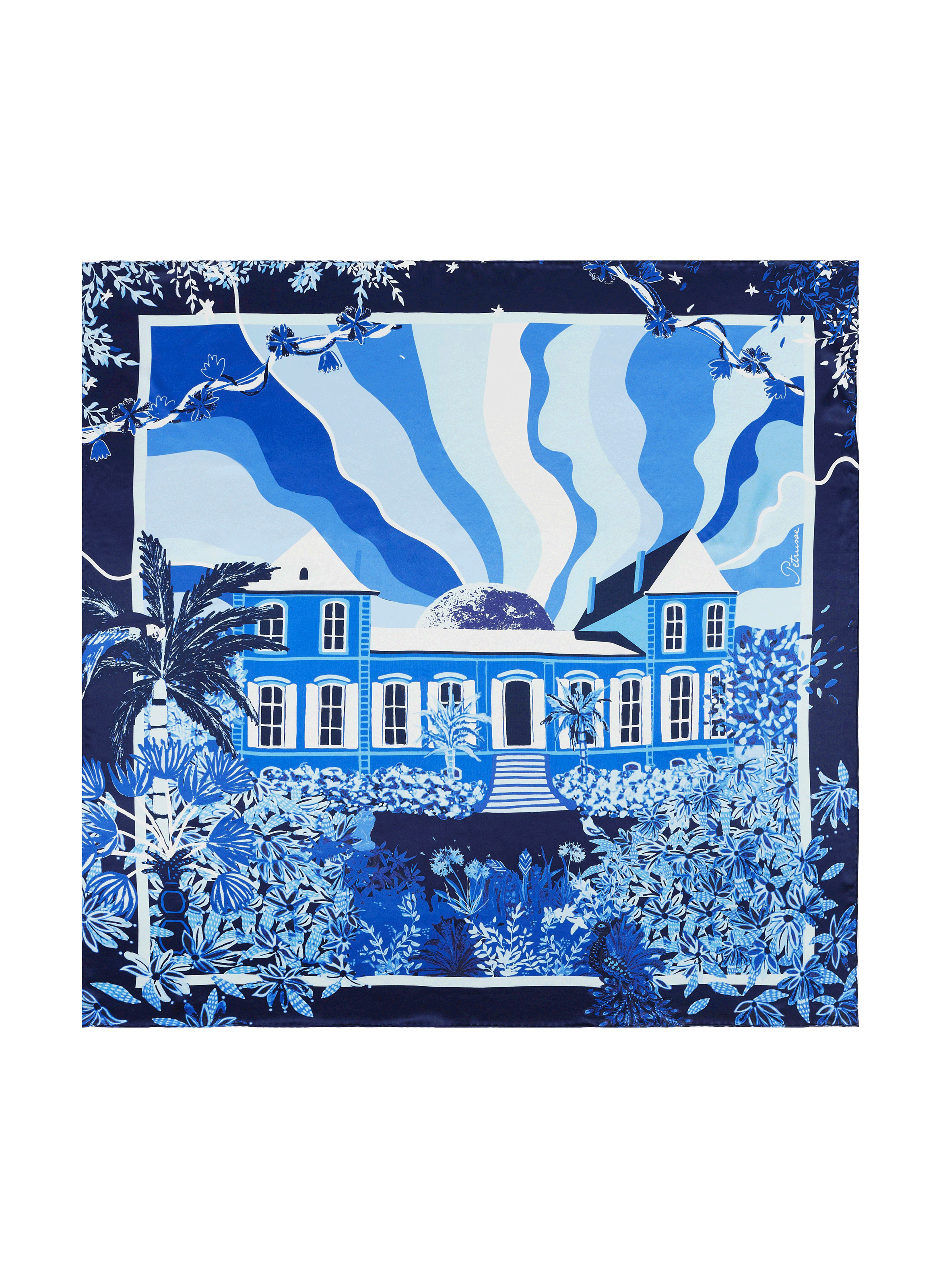 Carré de soie Fantasy Navy