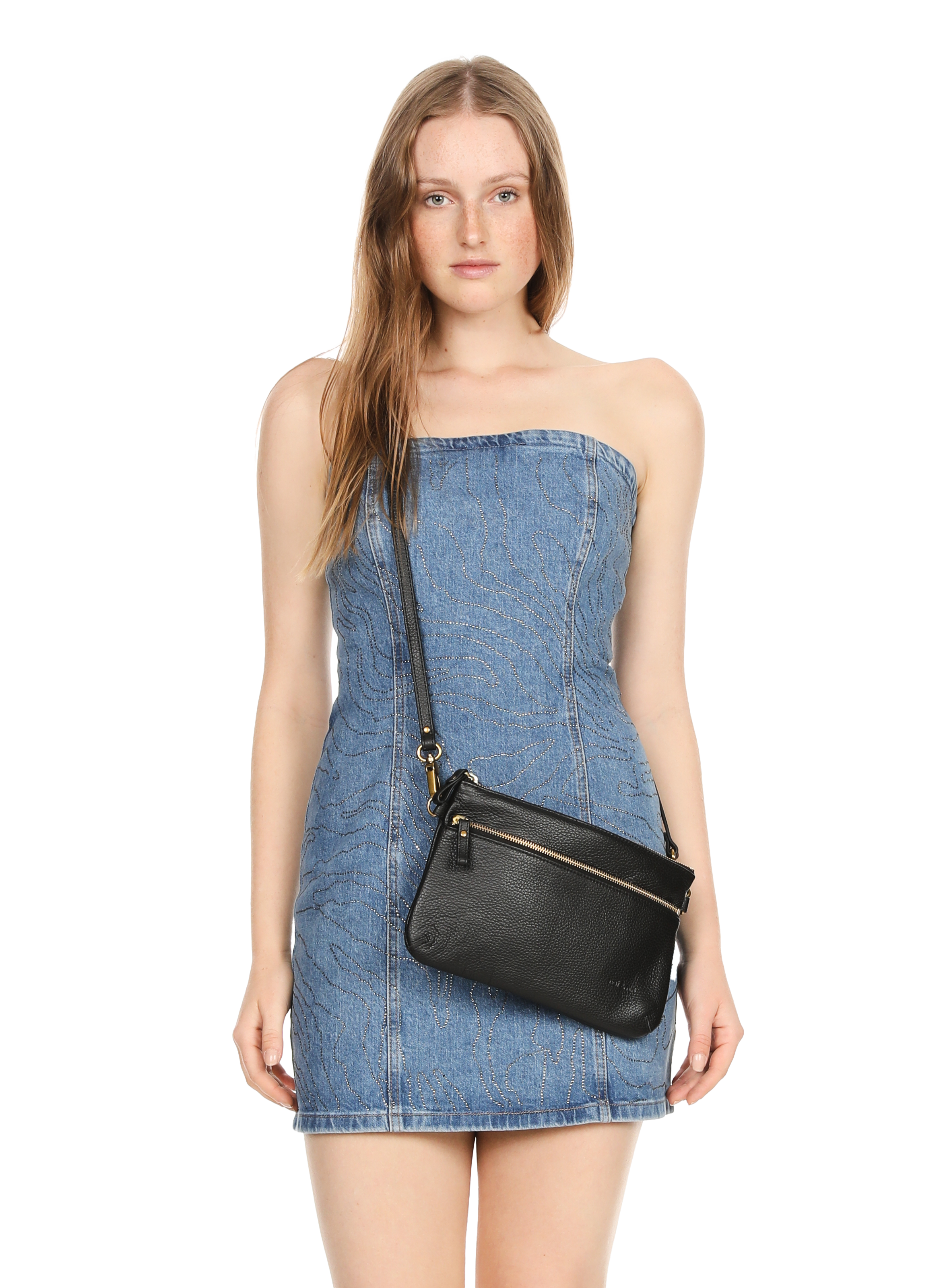 Vicky grained leather shoulder bag NAT & NIN Black