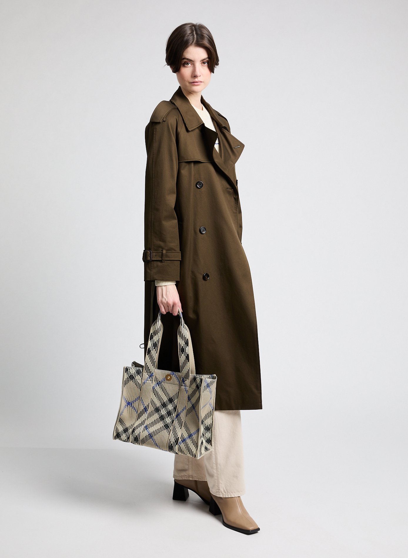 Long straight cotton trench coat BURBERRY Khaki