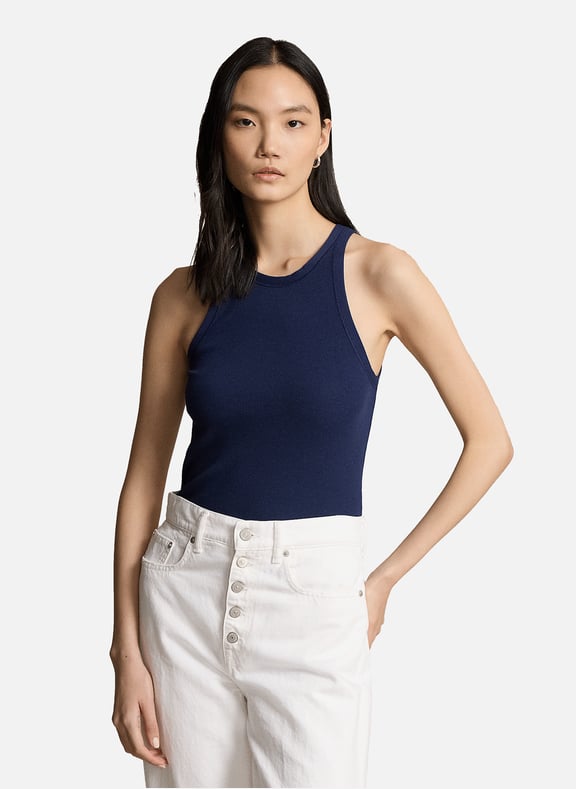 Cotton Tank Top Blue by POLO RALPH LAUREN POLO RALPH LAUREN Cotton Tank Top Blue