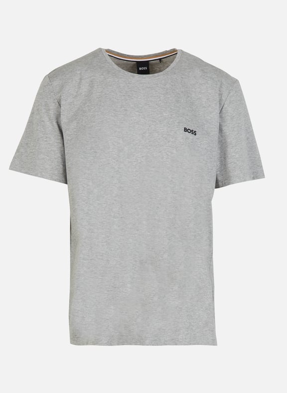 Tee-shirt col rond en coton mélangé Argent by BOSS BOSS Tee-shirt col rond en coton mélangé Argent