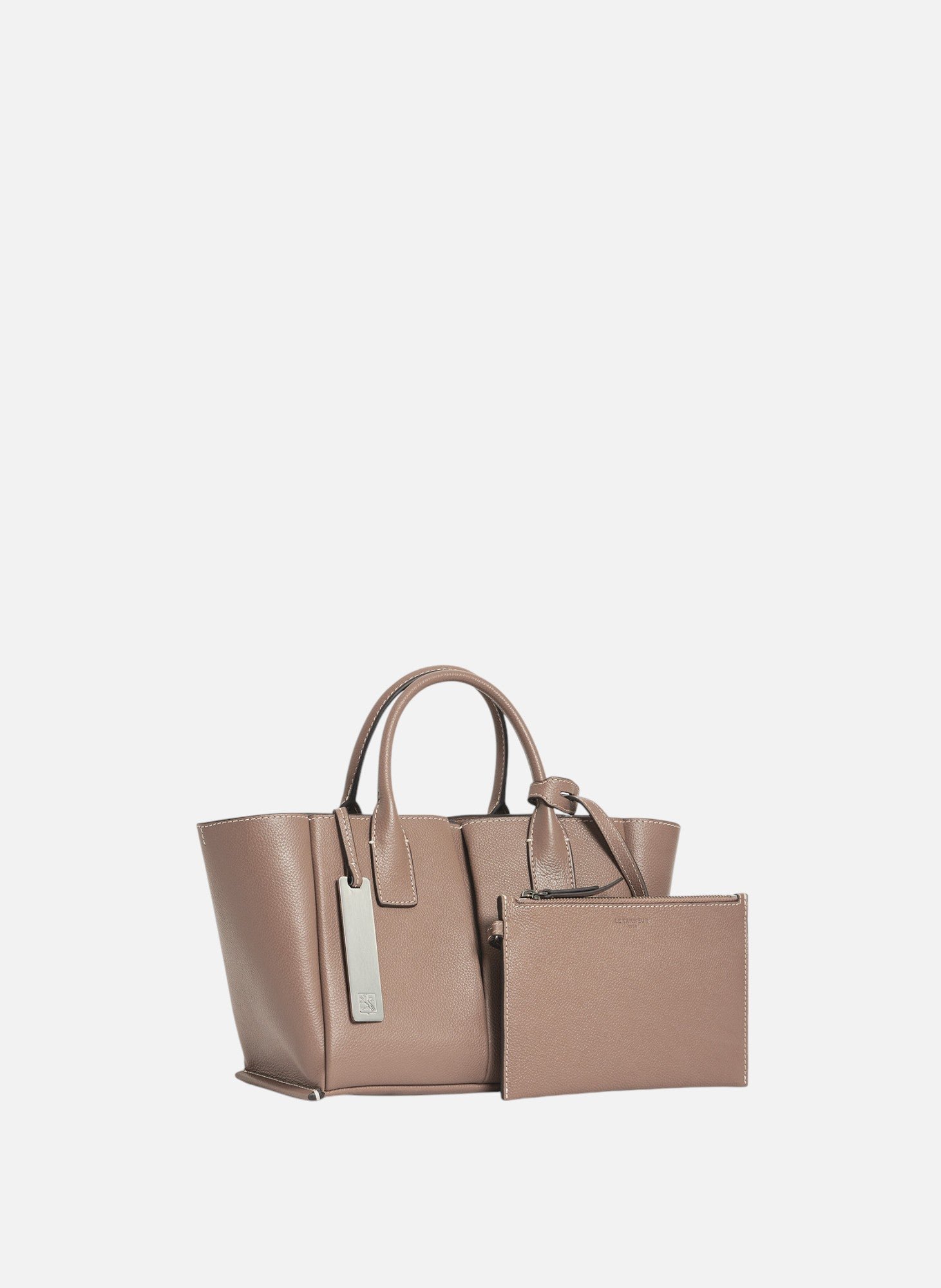 Petit sac à main elena en cuir grainé LE TANNEUR Gris