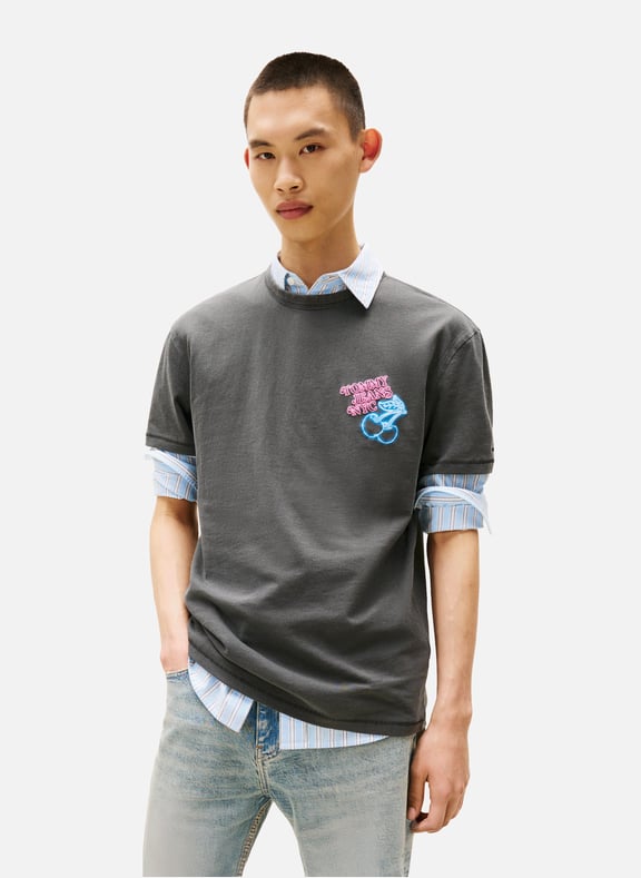 Cotton screen-printed T-shirt Black by TOMMY HILFIGER TOMMY HILFIGER Cotton screen-printed T-shirt Black
