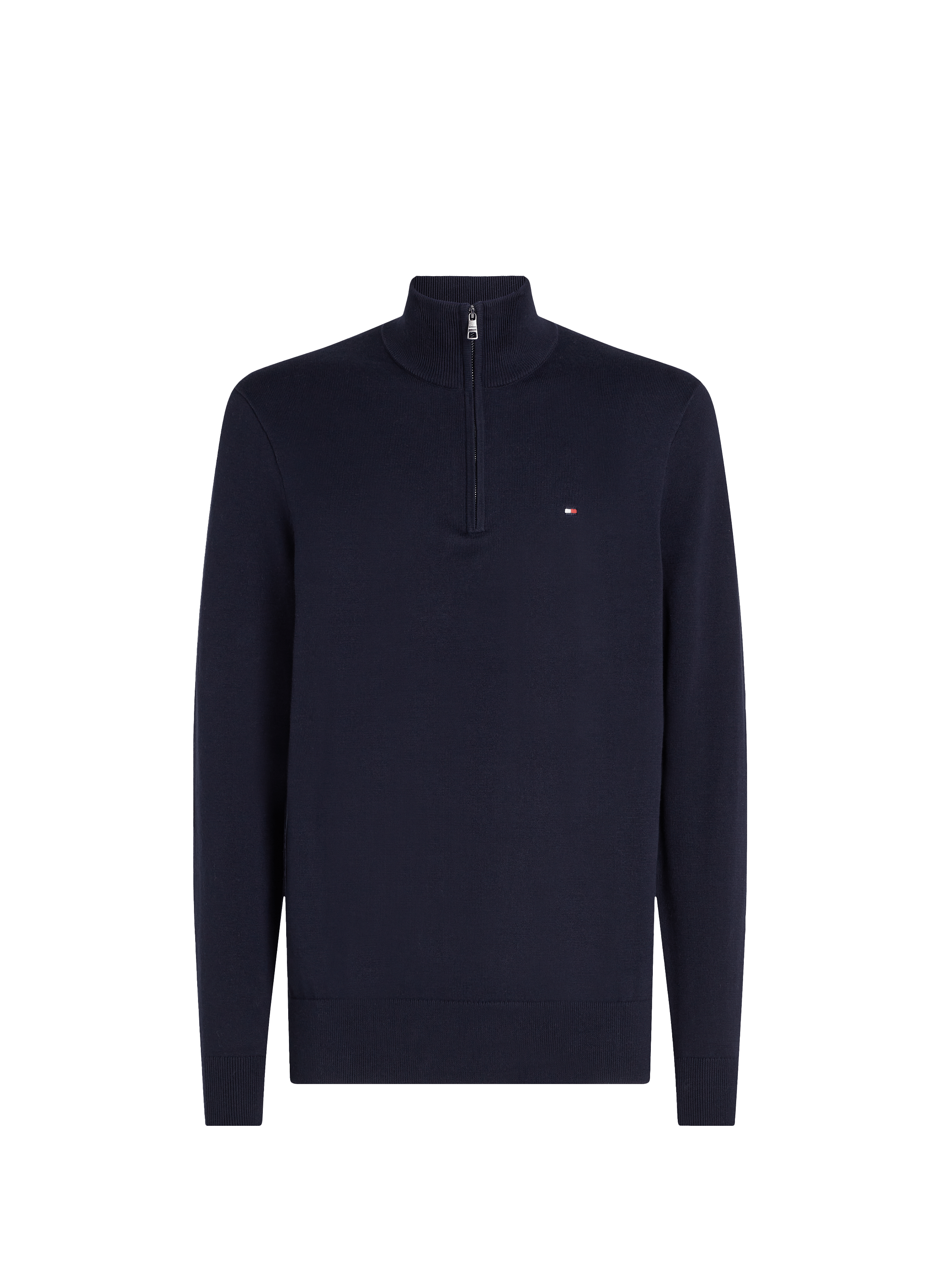 Pull col montant en coton TOMMY HILFIGER Bleu