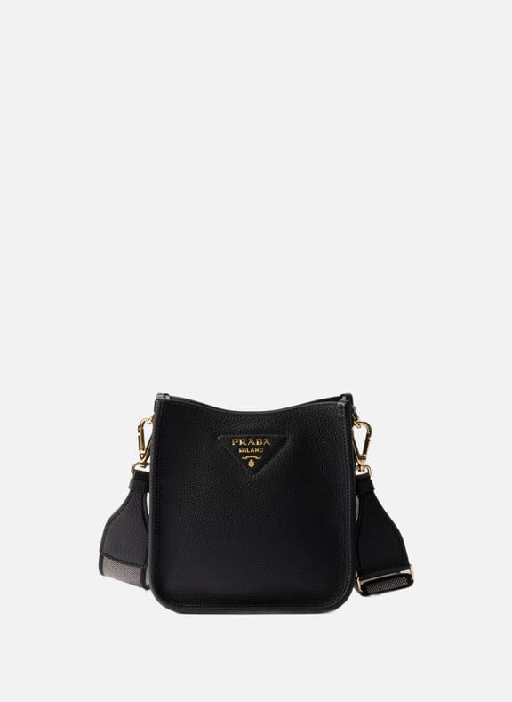 Mini sac porté épaule en cuir Noir by PRADA PRADA Mini sac porté épaule en cuir Noir