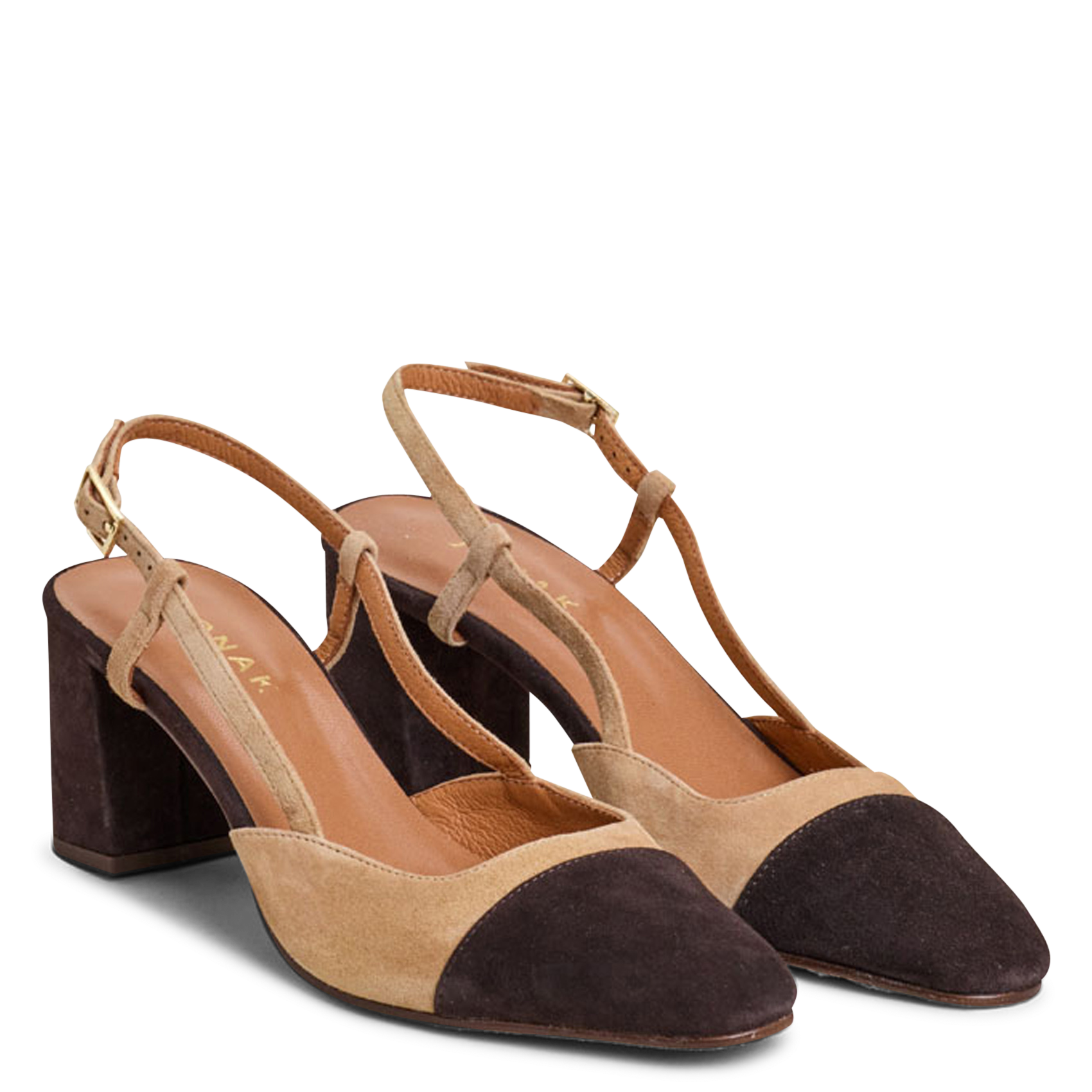 Slingbacks en cuir velours dhapop JONAK Marron