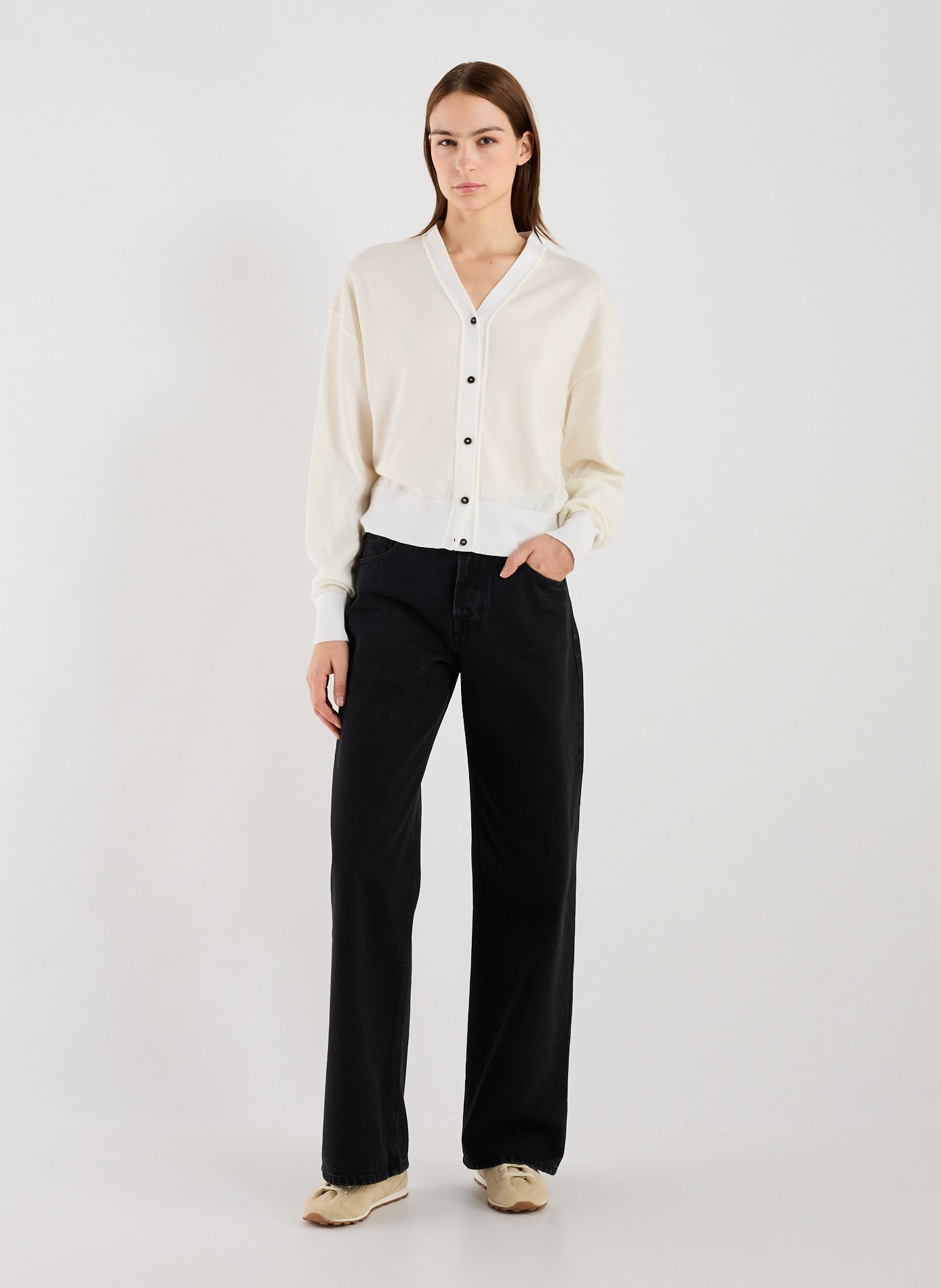 Cardigan cintré en laine JACQUEMUS Beige