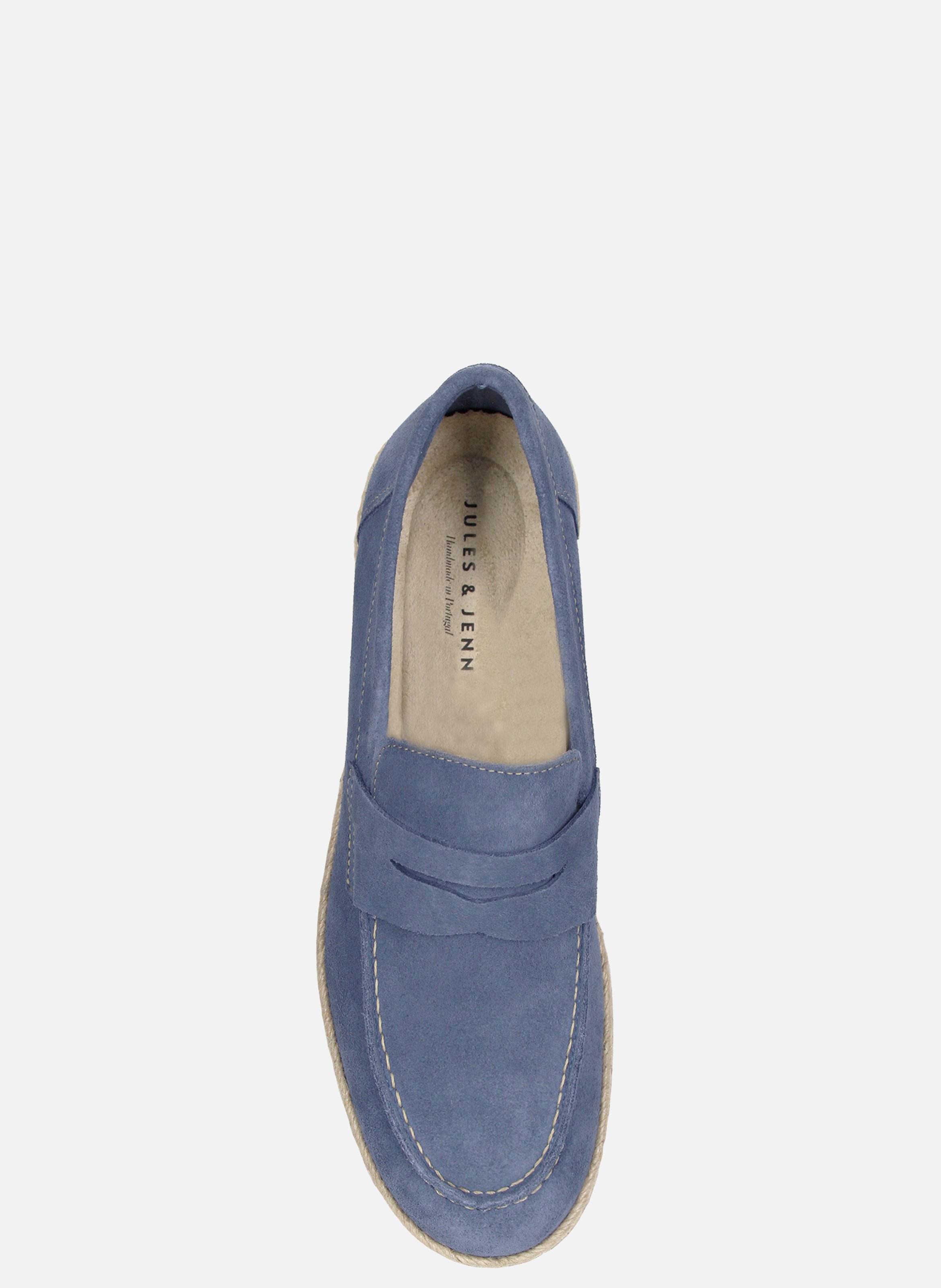 Mocassins espadrille cuir daim JULES & JENN Bleu