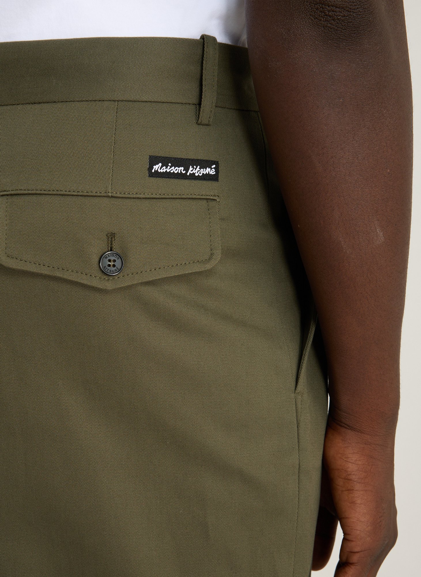 Wide-leg trousers in solid color MAISON KITSUNÉ Green